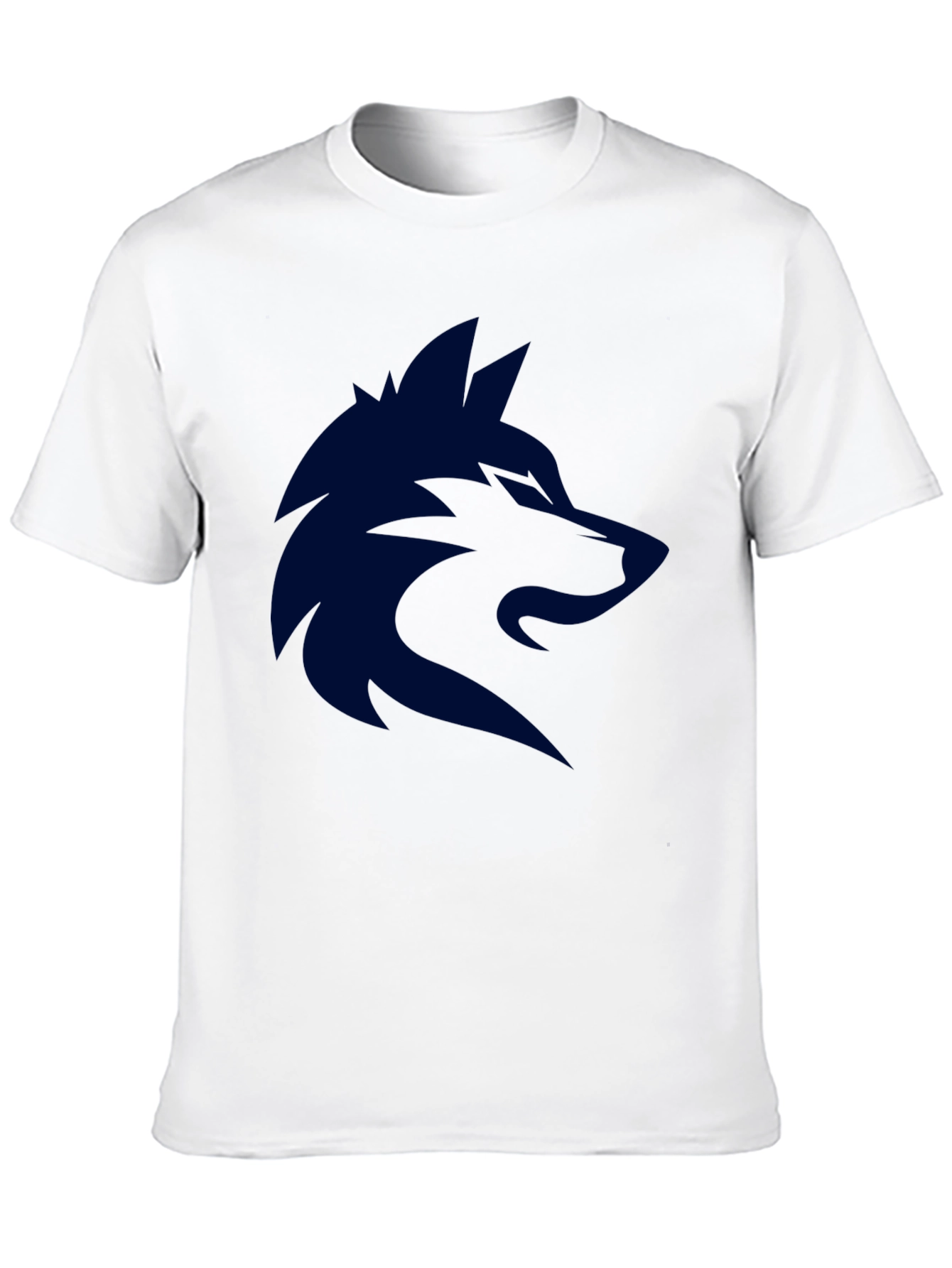 Mens Black T-Shirt with Wolf Graphic
