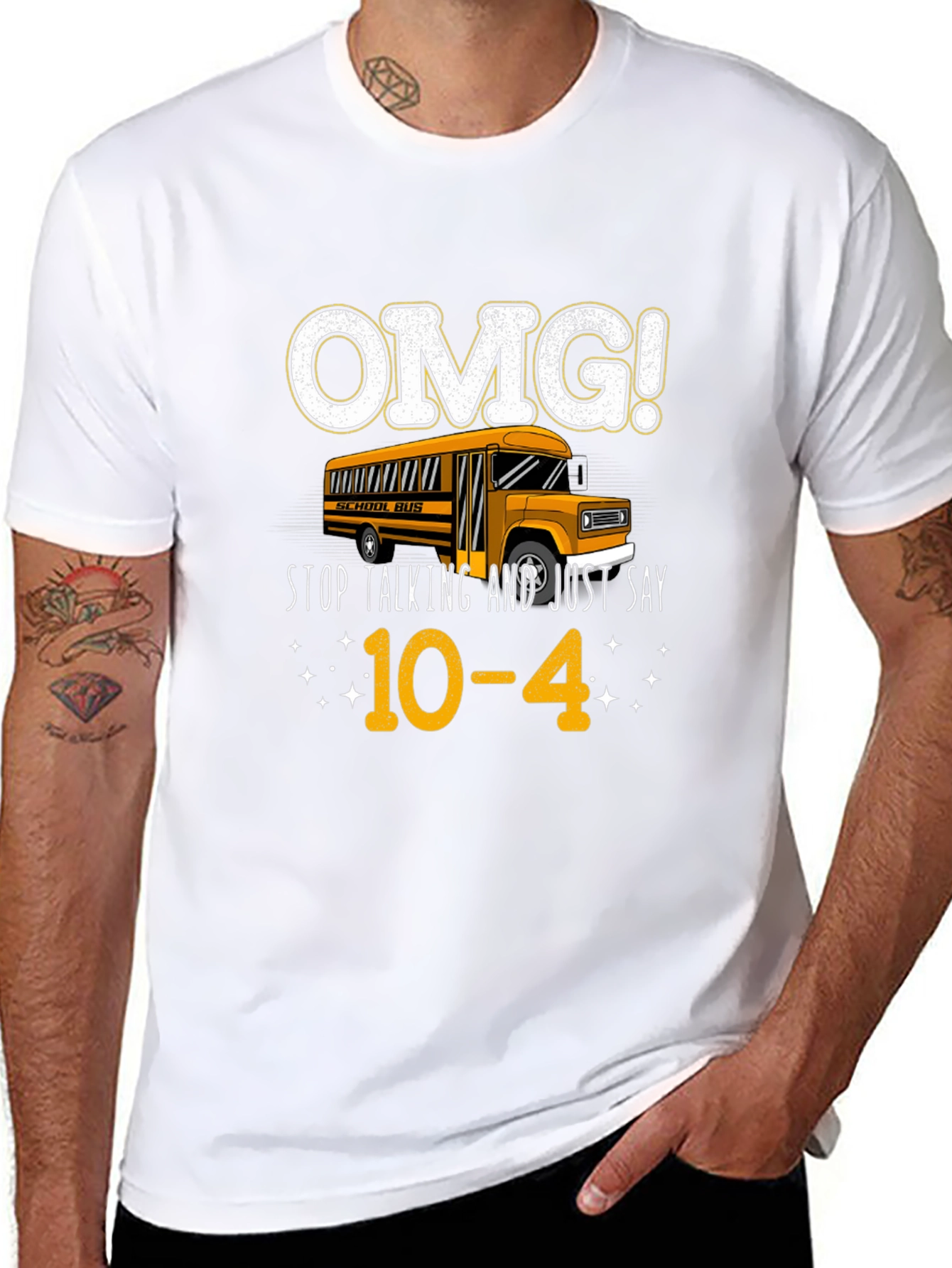 OMG! School Bus 10-4 Black Graphic Tee