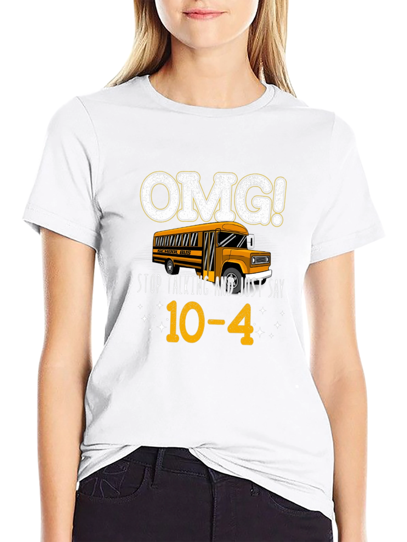OMG! School Bus 10-4 Black Graphic Tee