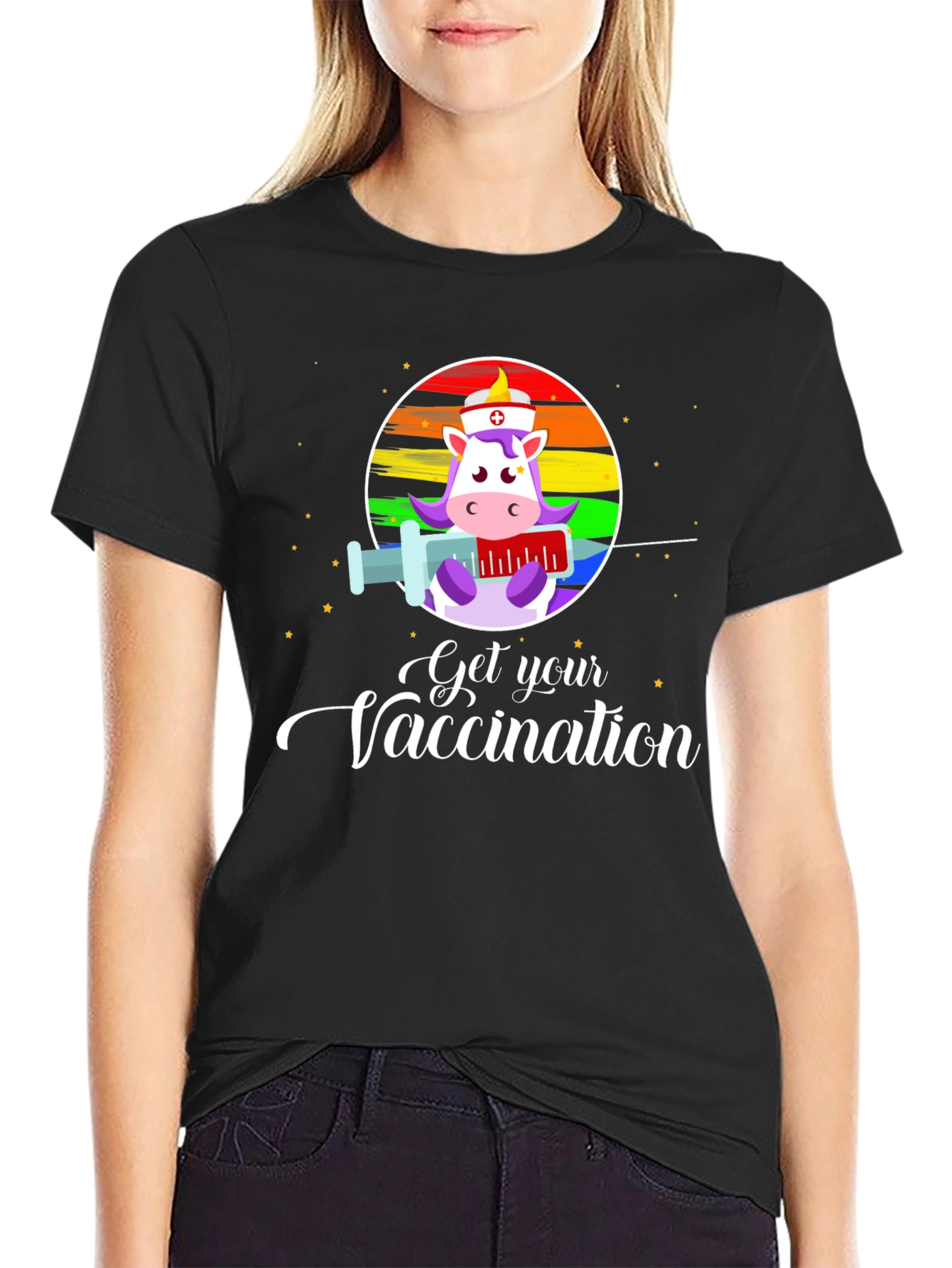 Get Your Vaccination Unicorn Nurse T-Shirt