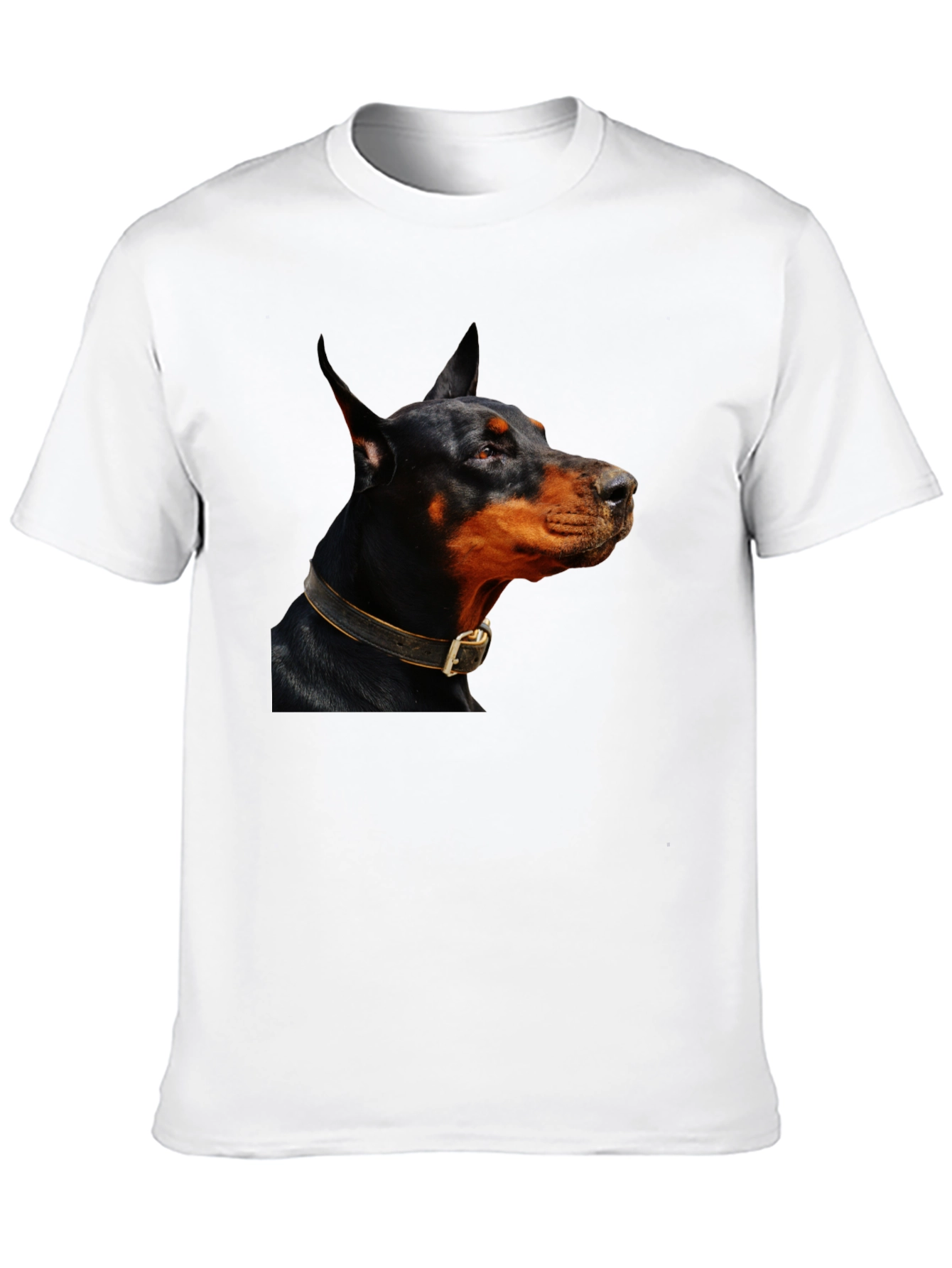 Doberman Dog Graphic Print Black T-Shirt