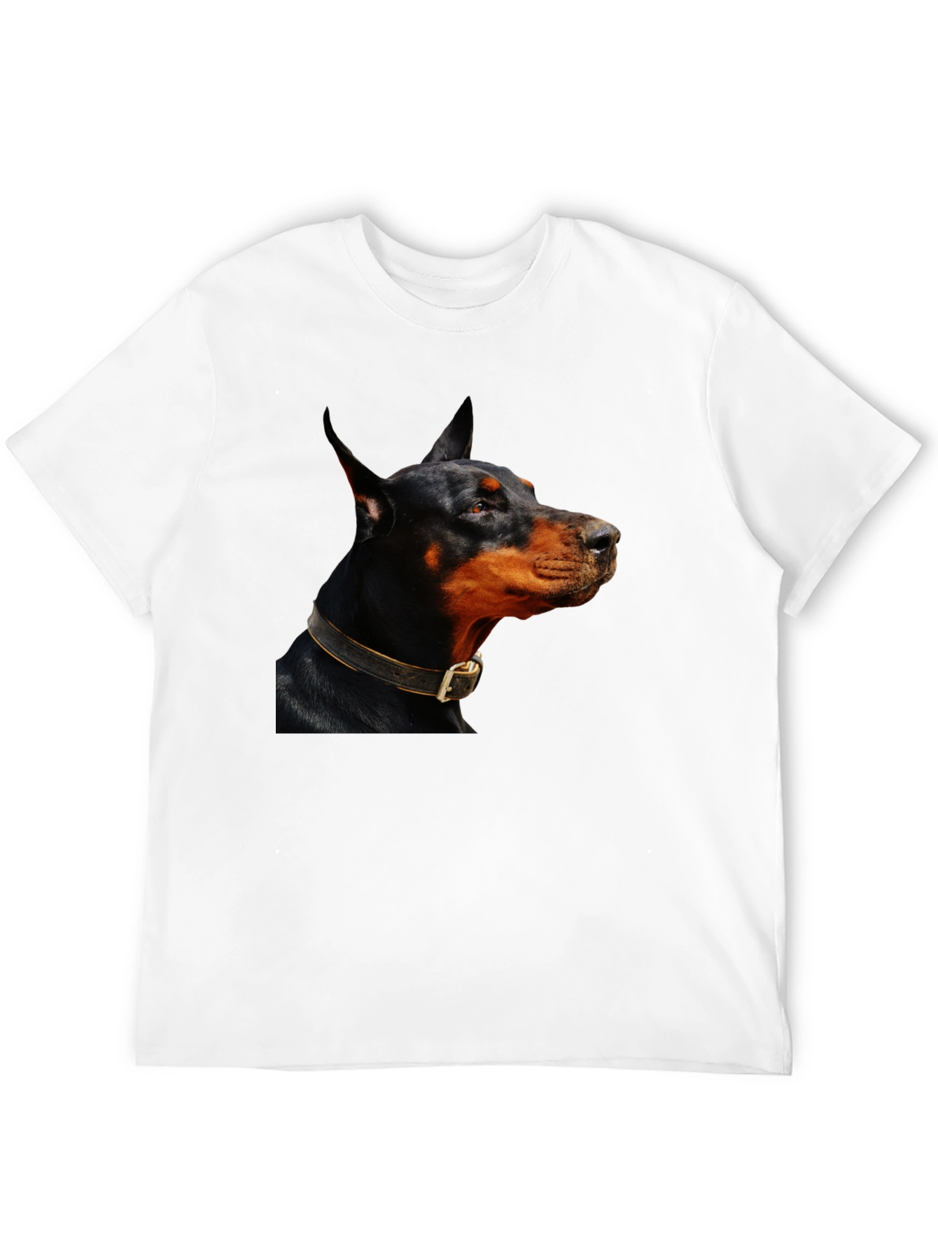 Doberman Dog Graphic Print Black T-Shirt