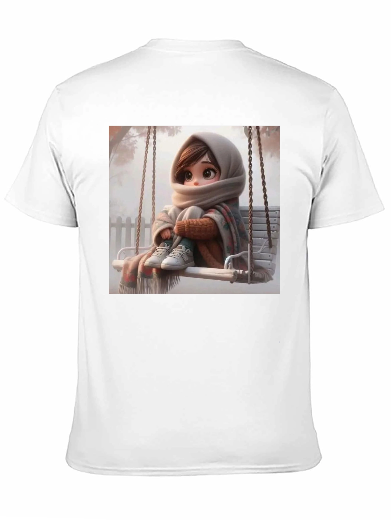 Girl on Swing Black Tee