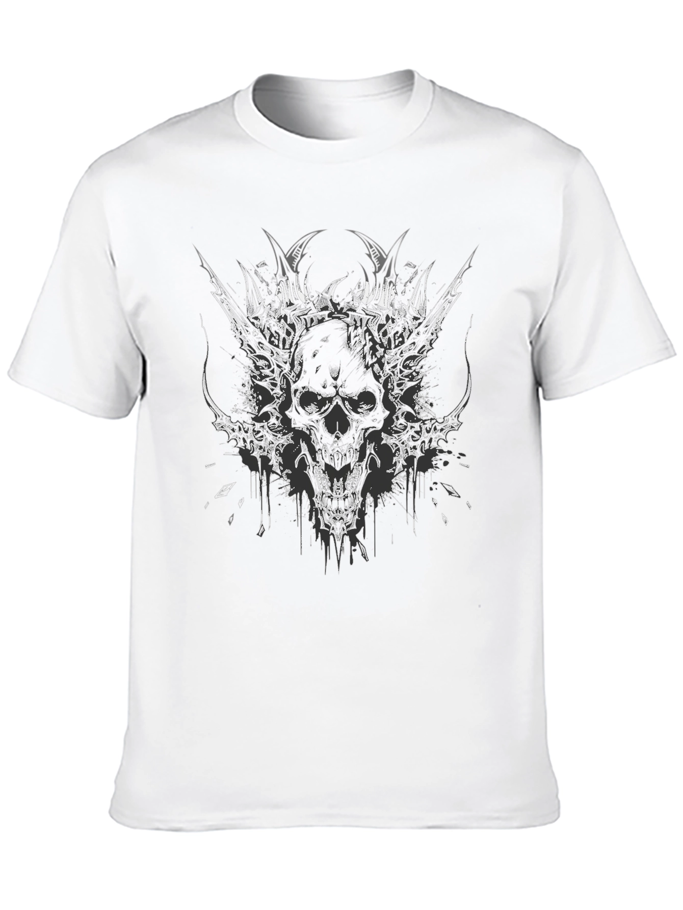 Dark Skull Graphic Tee - Metal Head Design