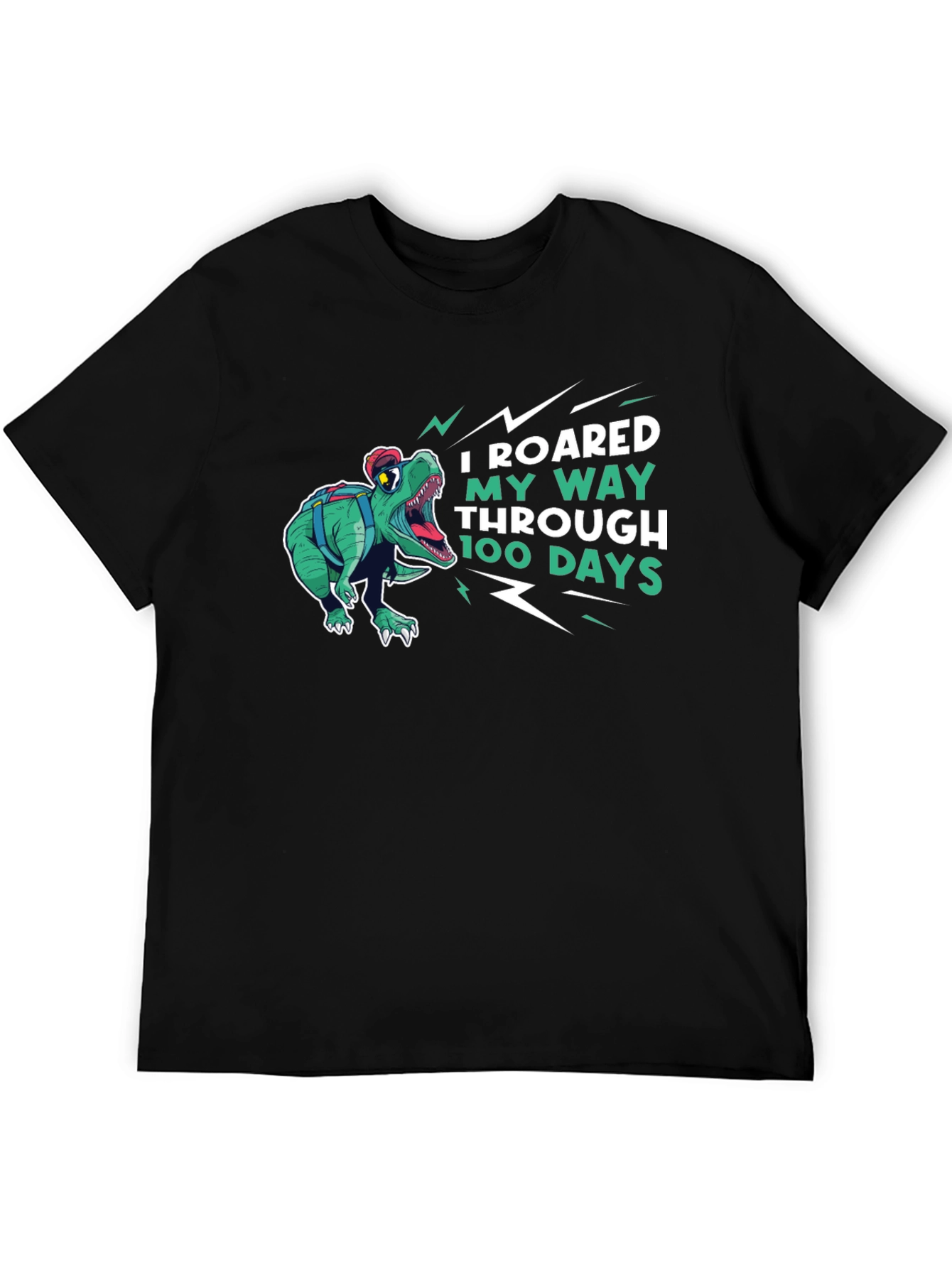 Roaring 100 Days T-Shirt - Dinosaur Design