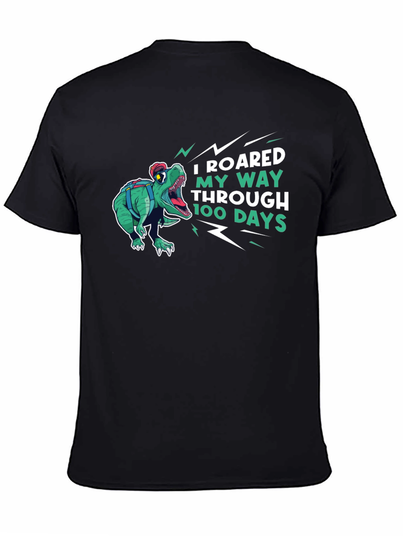 Roaring 100 Days T-Shirt - Dinosaur Design