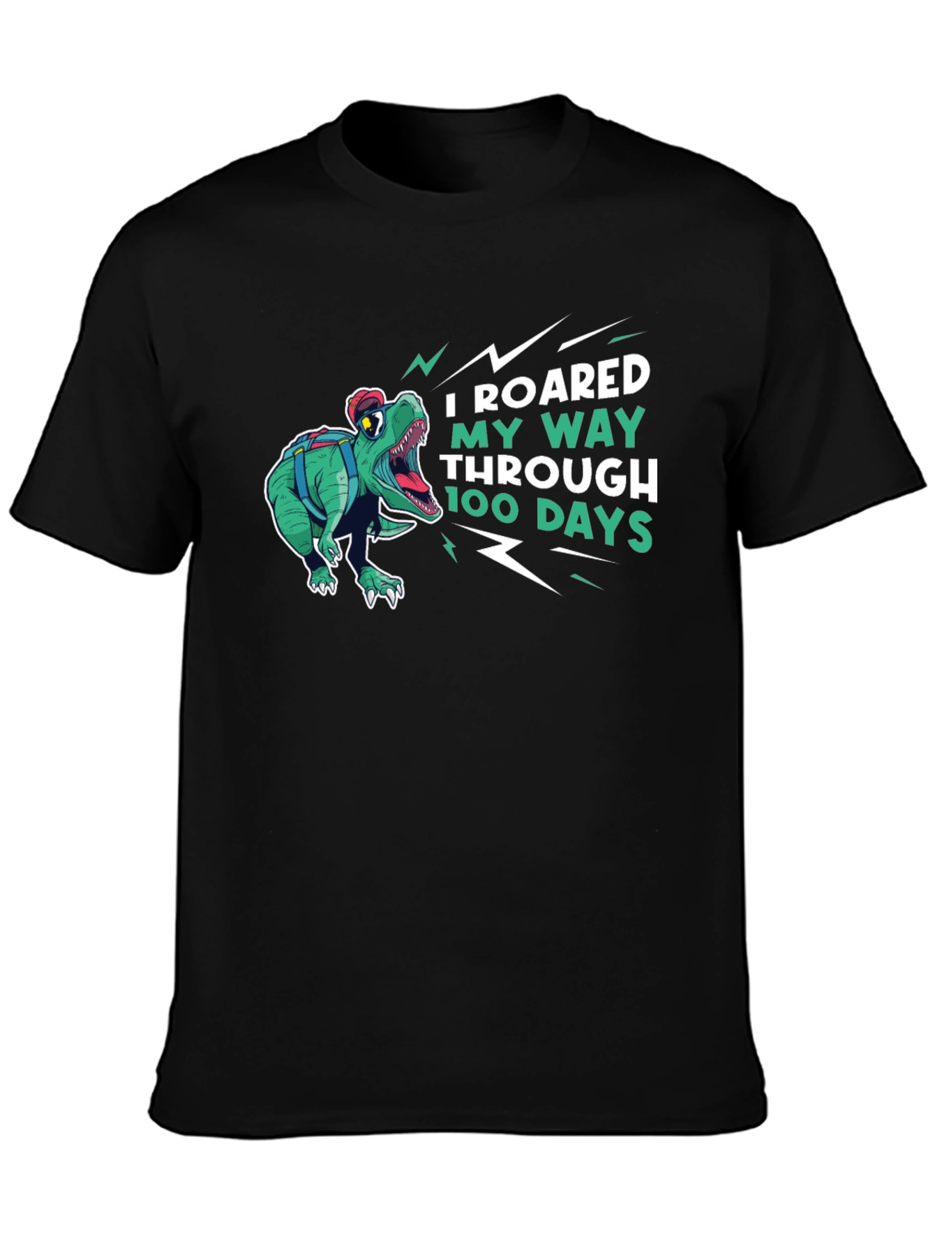 Roaring 100 Days T-Shirt - Dinosaur Design