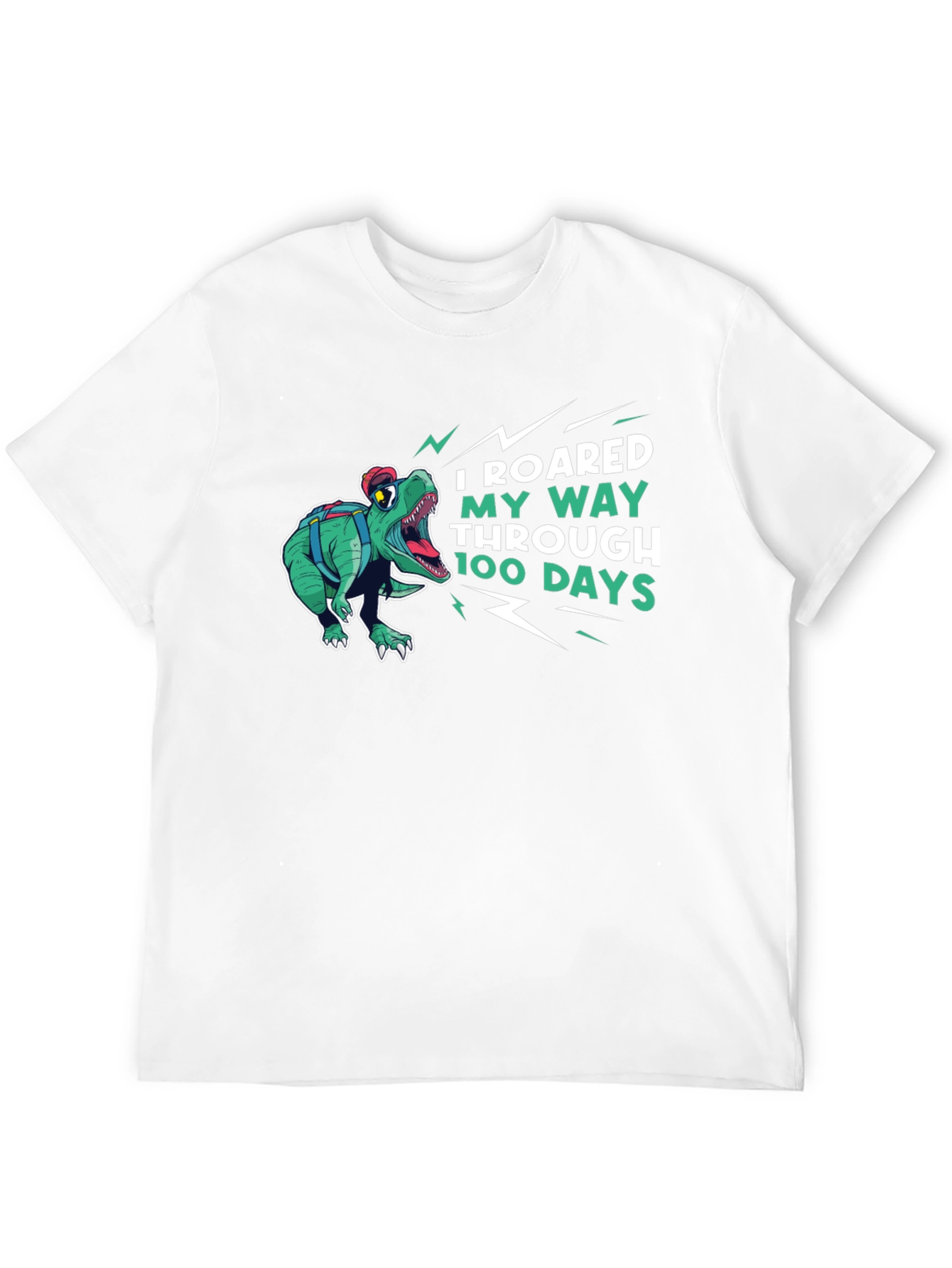 Roaring 100 Days T-Shirt - Dinosaur Design