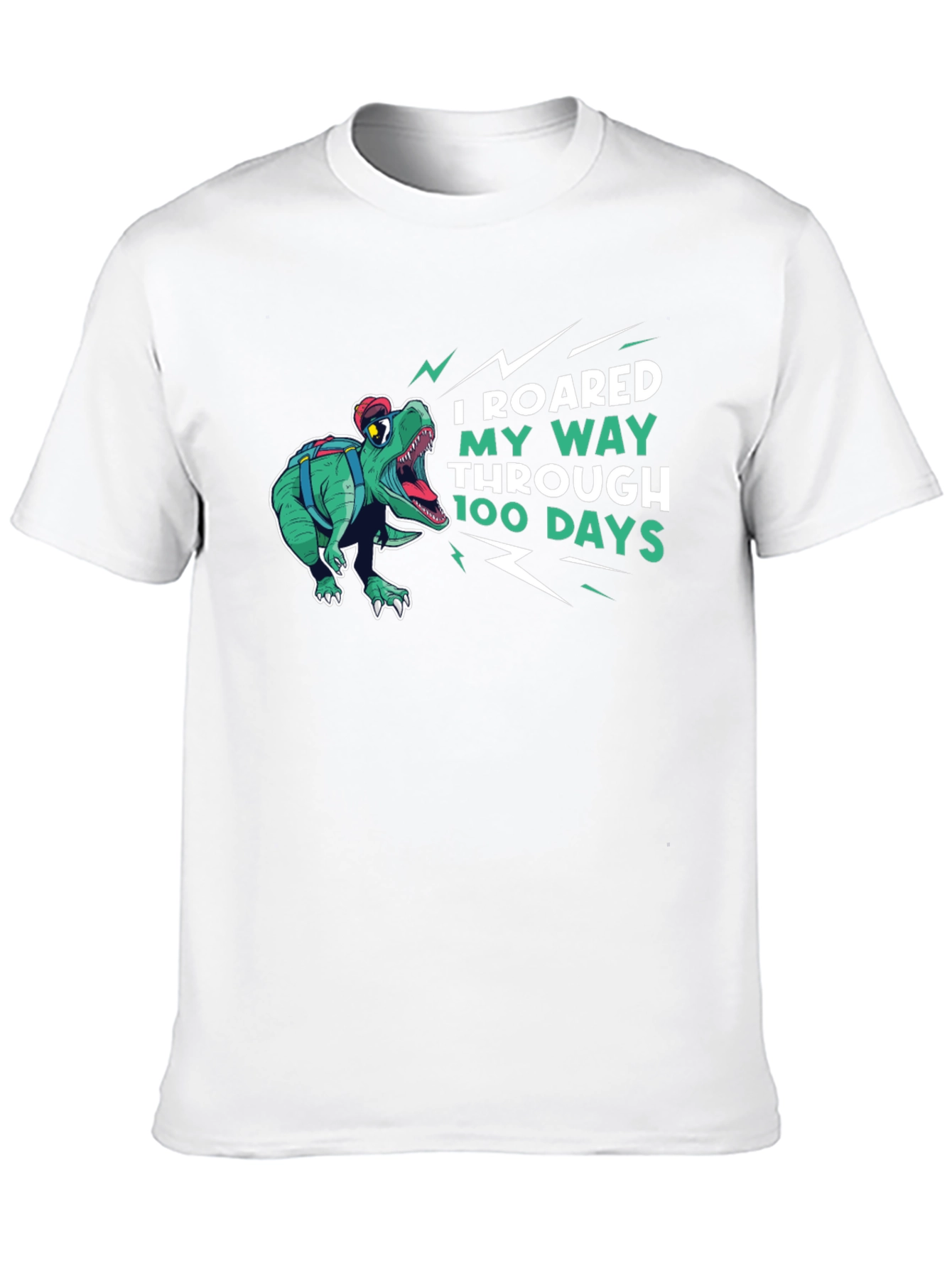 Roaring 100 Days T-Shirt - Dinosaur Design