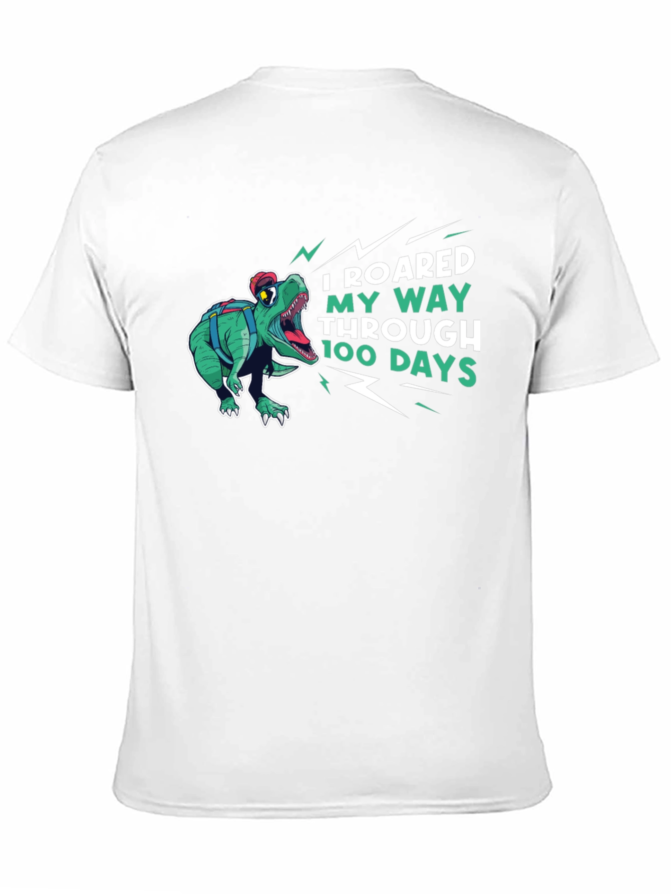 Roaring 100 Days T-Shirt - Dinosaur Design