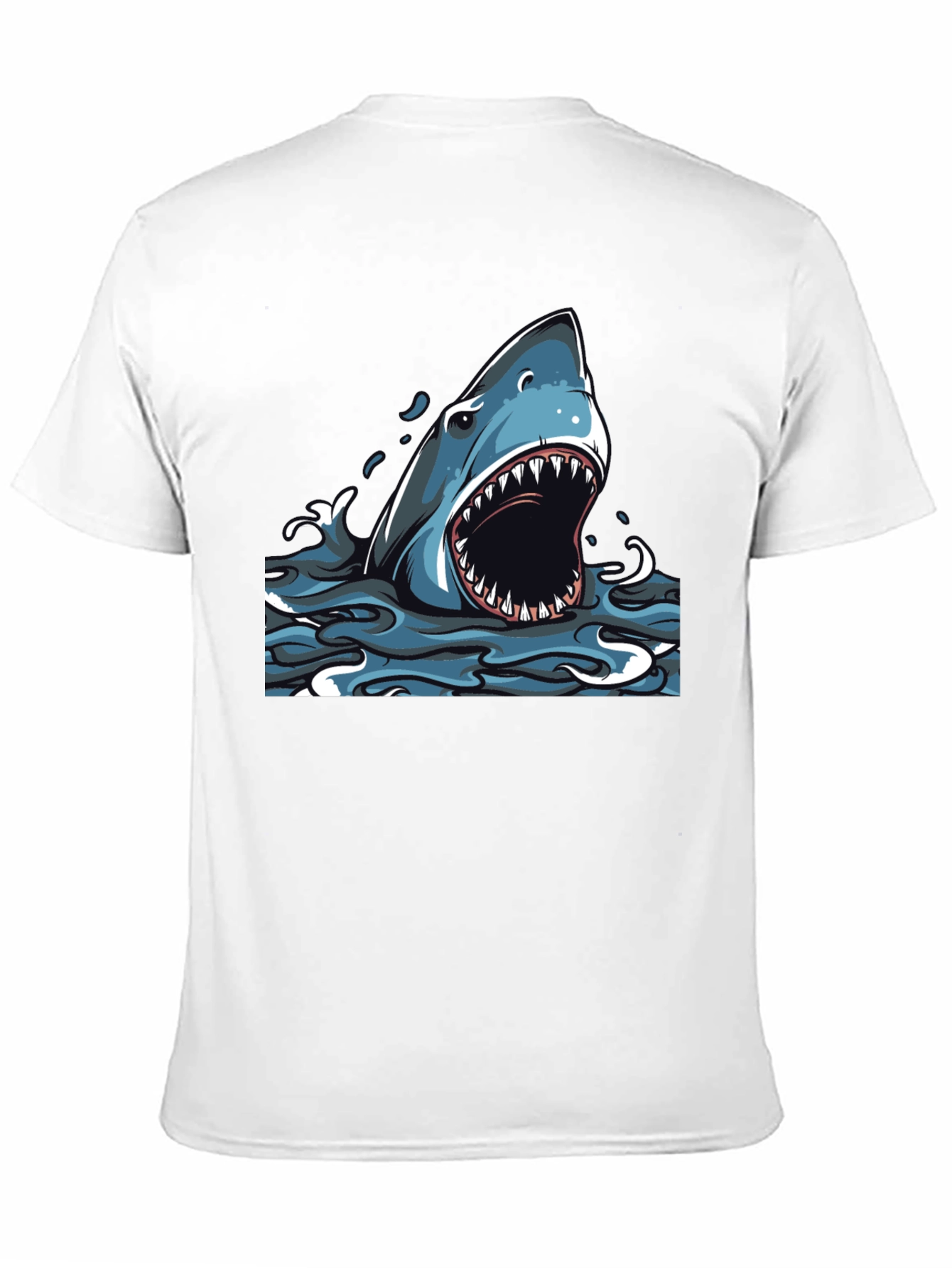 Shark Graphic Print Black T-Shirt