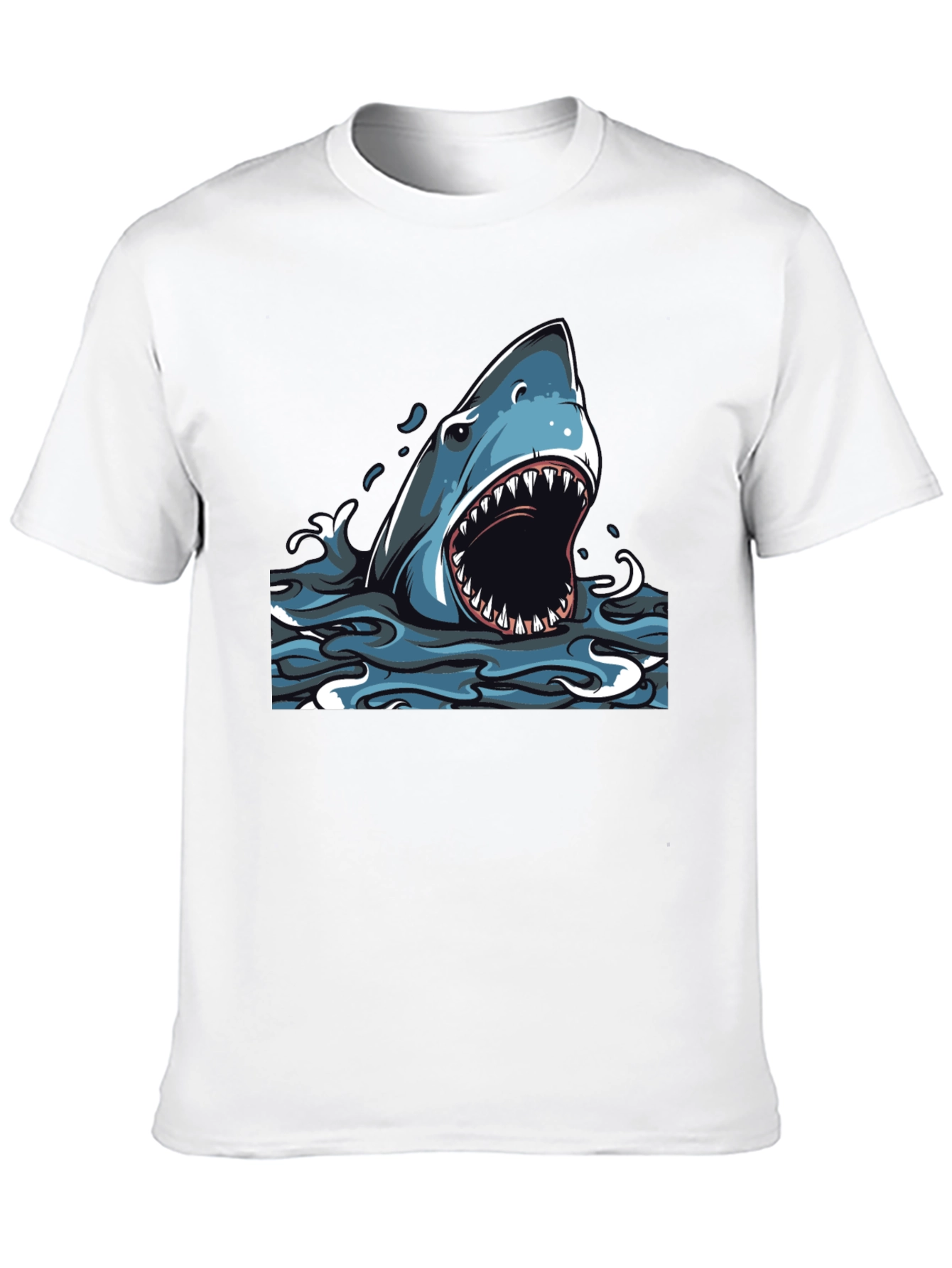 Shark Graphic Print Black T-Shirt
