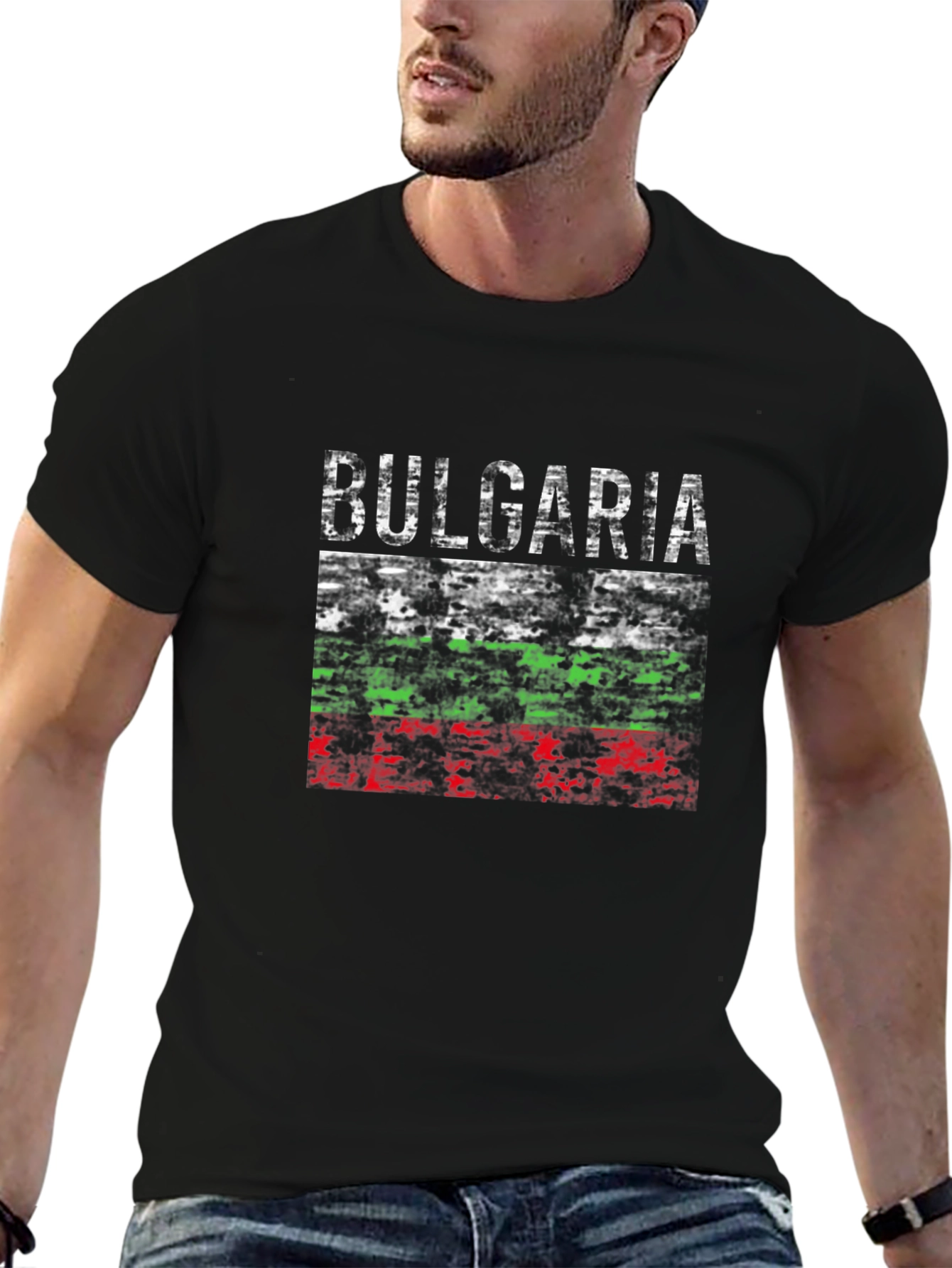 Bulgaria Flag Graphic Tee - Distressed Print