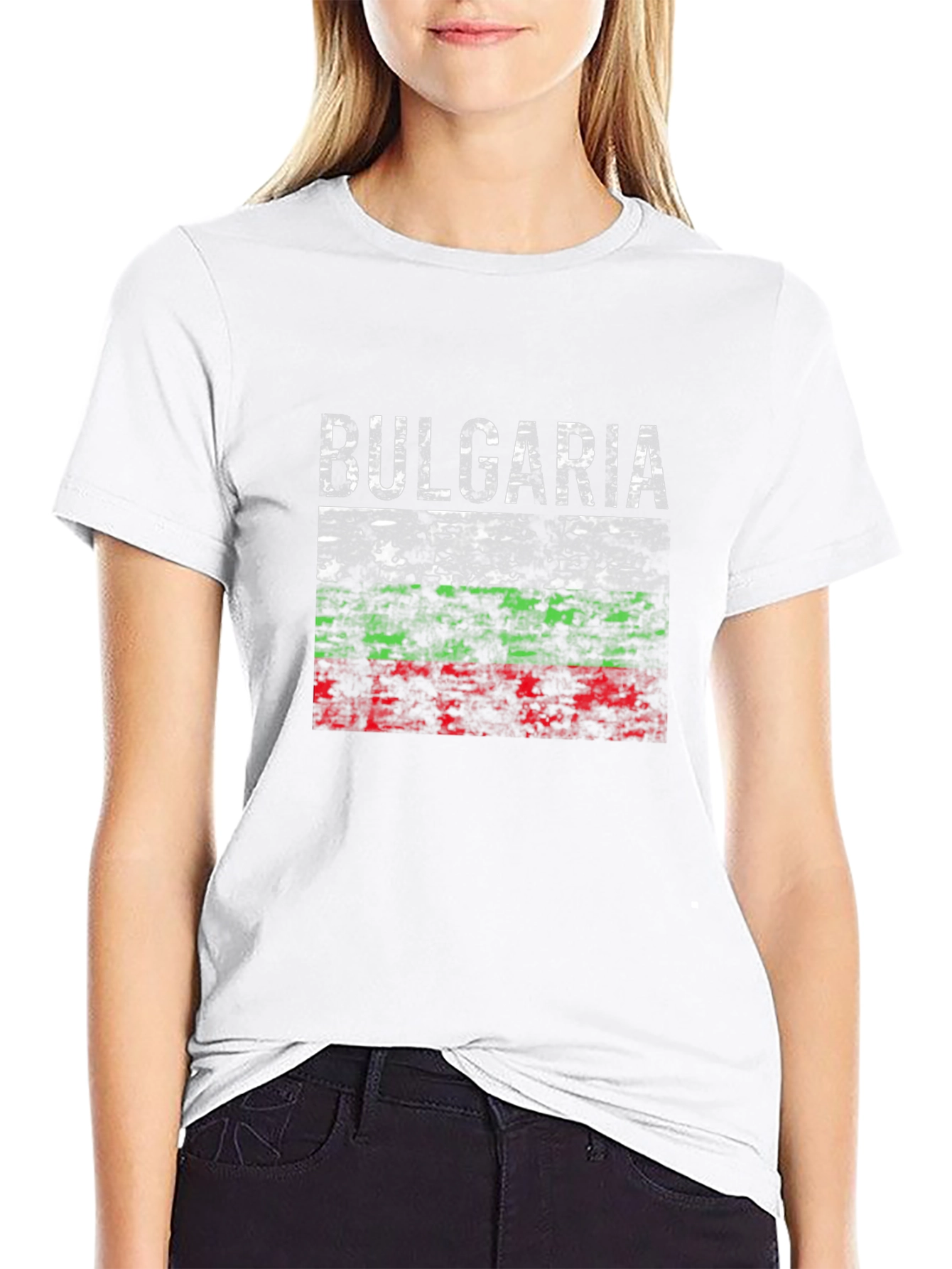 Bulgaria Flag Graphic Tee - Distressed Print