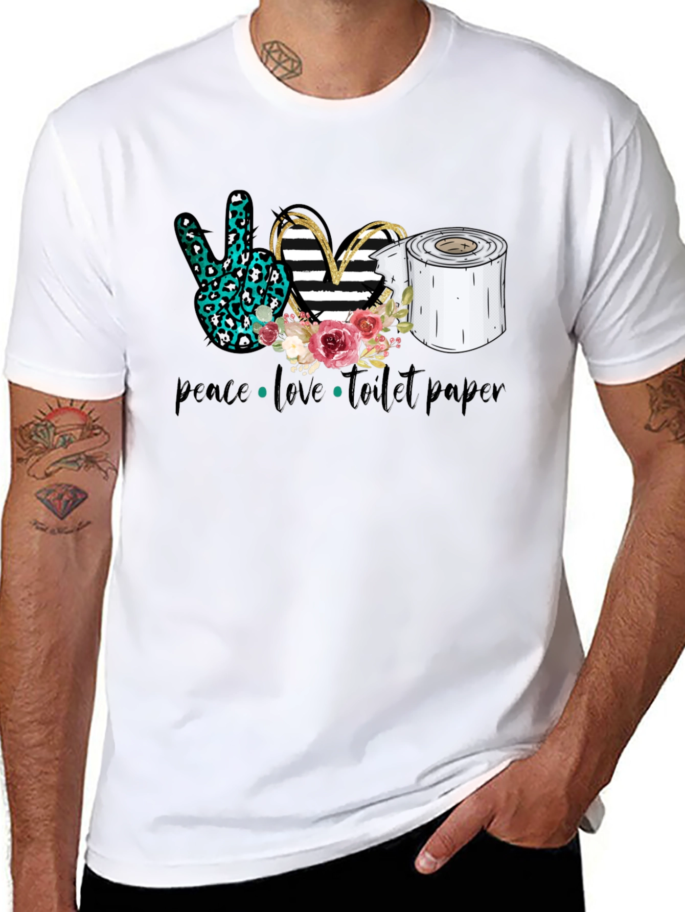 Peace Love Toilet Paper Graphic Tee