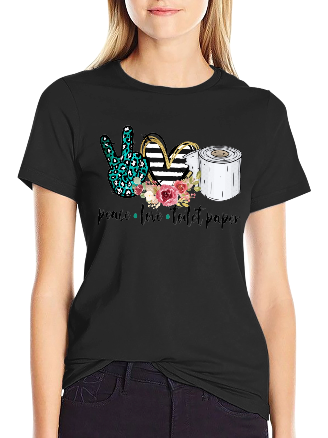 Peace Love Toilet Paper Graphic Tee