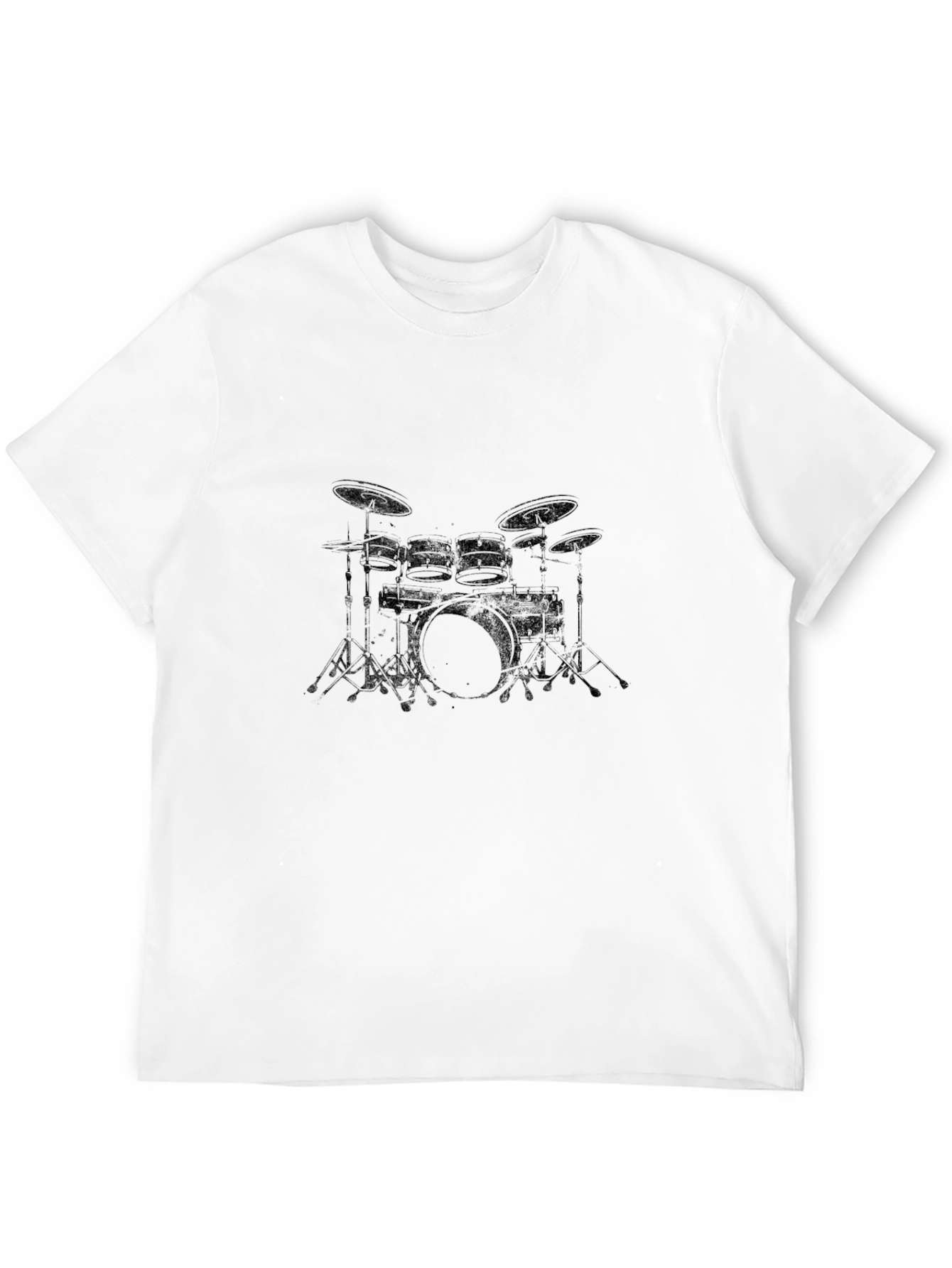 Drum Kit Graphic Tee - Black Cotton T-Shirt