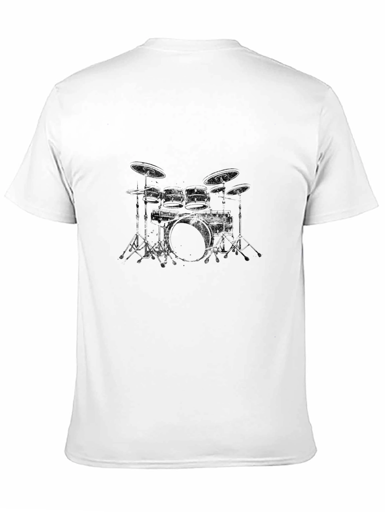 Drum Kit Graphic Tee - Black Cotton T-Shirt