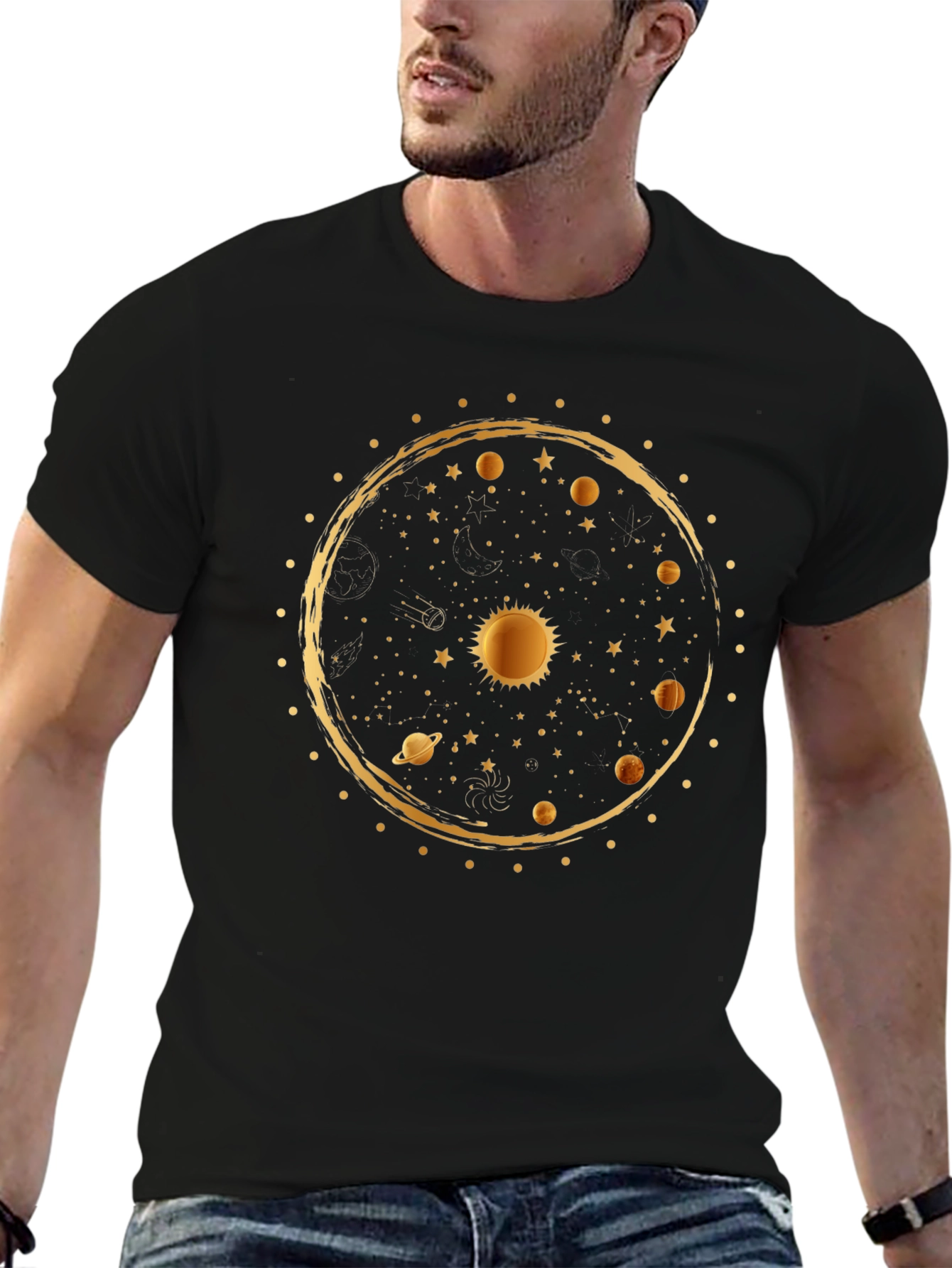 Cosmic Solar System Graphic T-Shirt