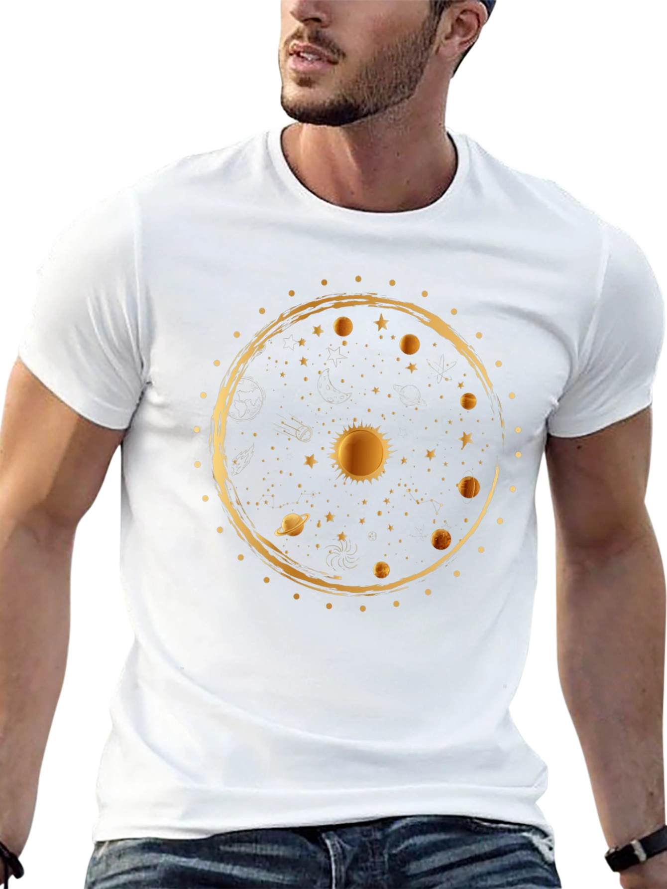 Cosmic Solar System Graphic T-Shirt