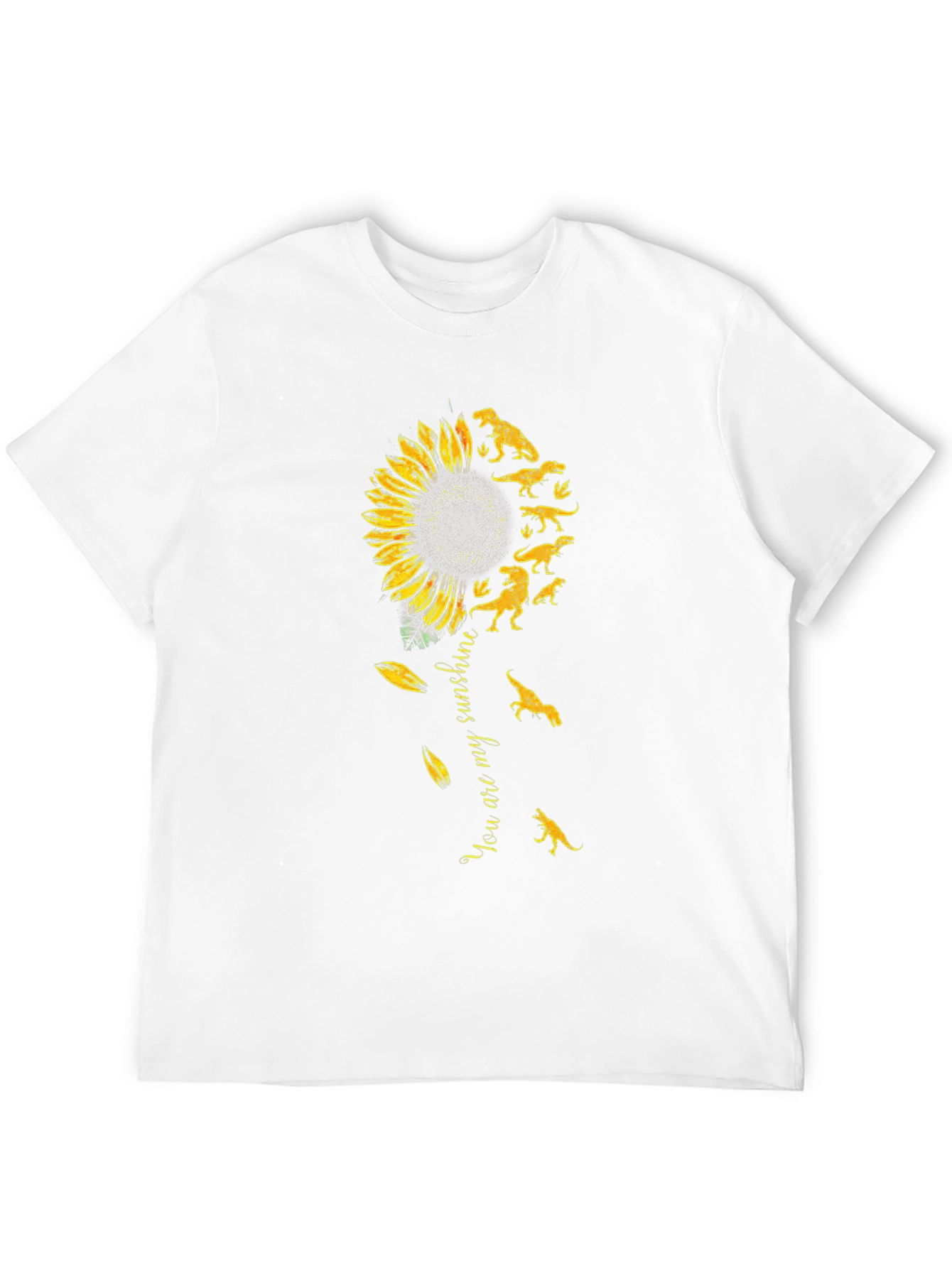 Dinosaur Sunflower Graphic Tee - Black
