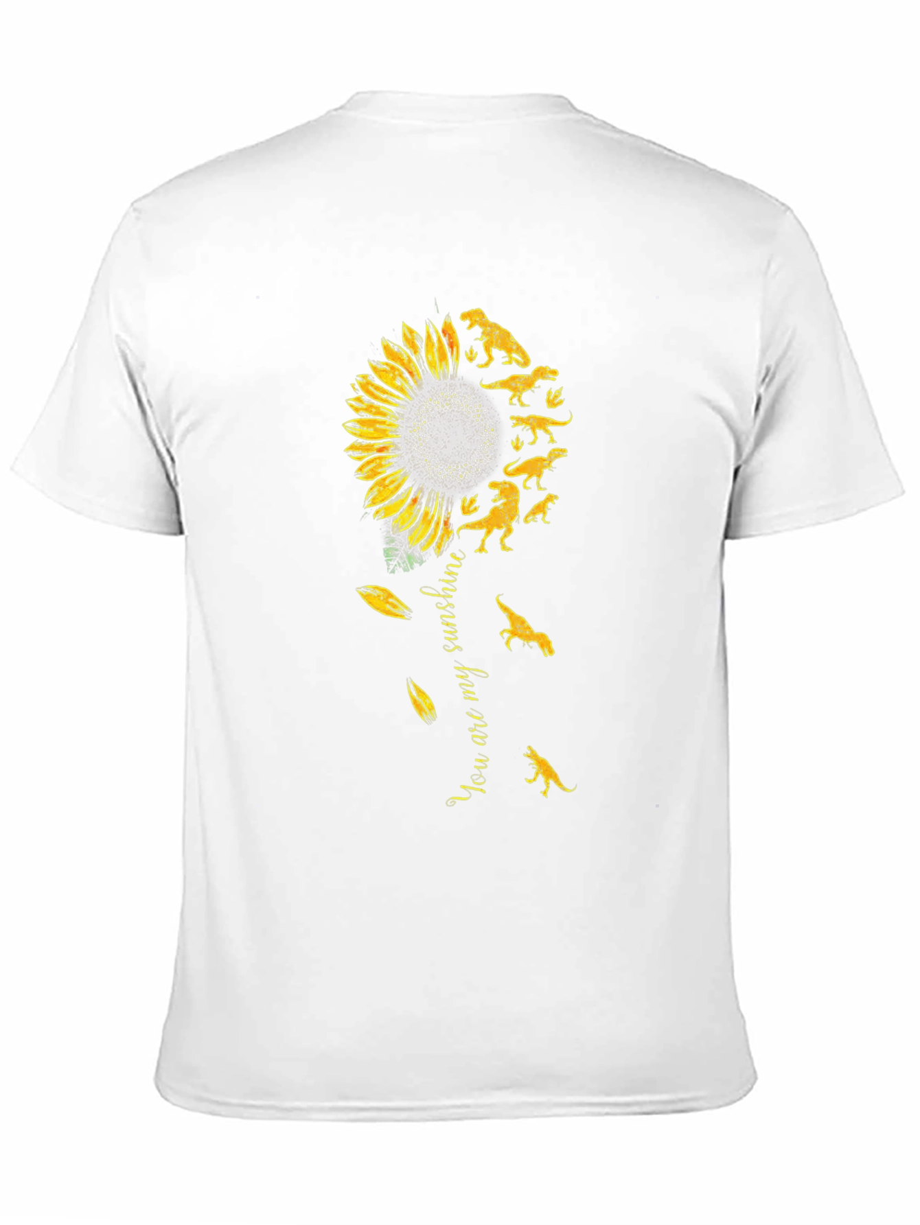 Dinosaur Sunflower Graphic Tee - Black