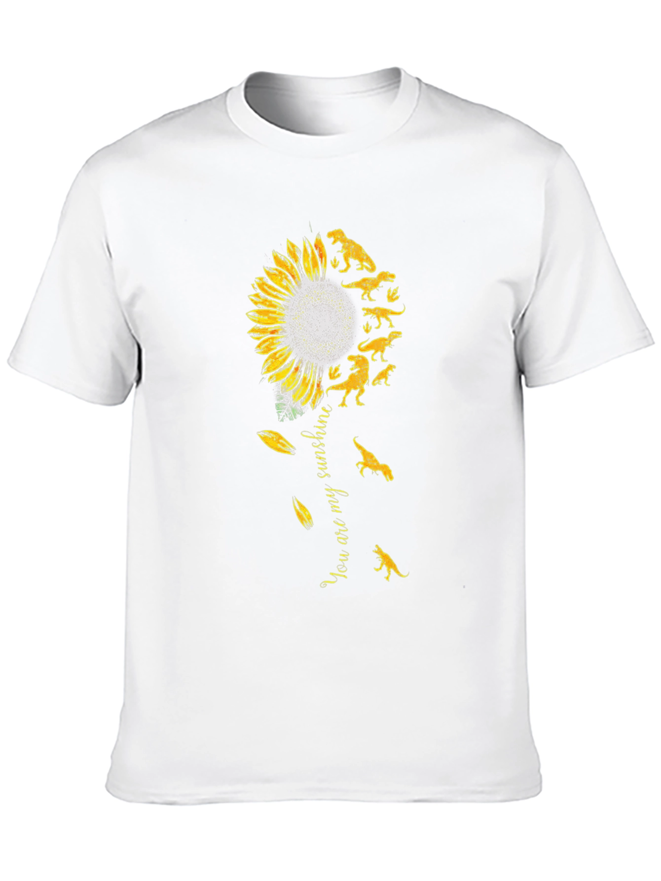 Dinosaur Sunflower Graphic Tee - Black