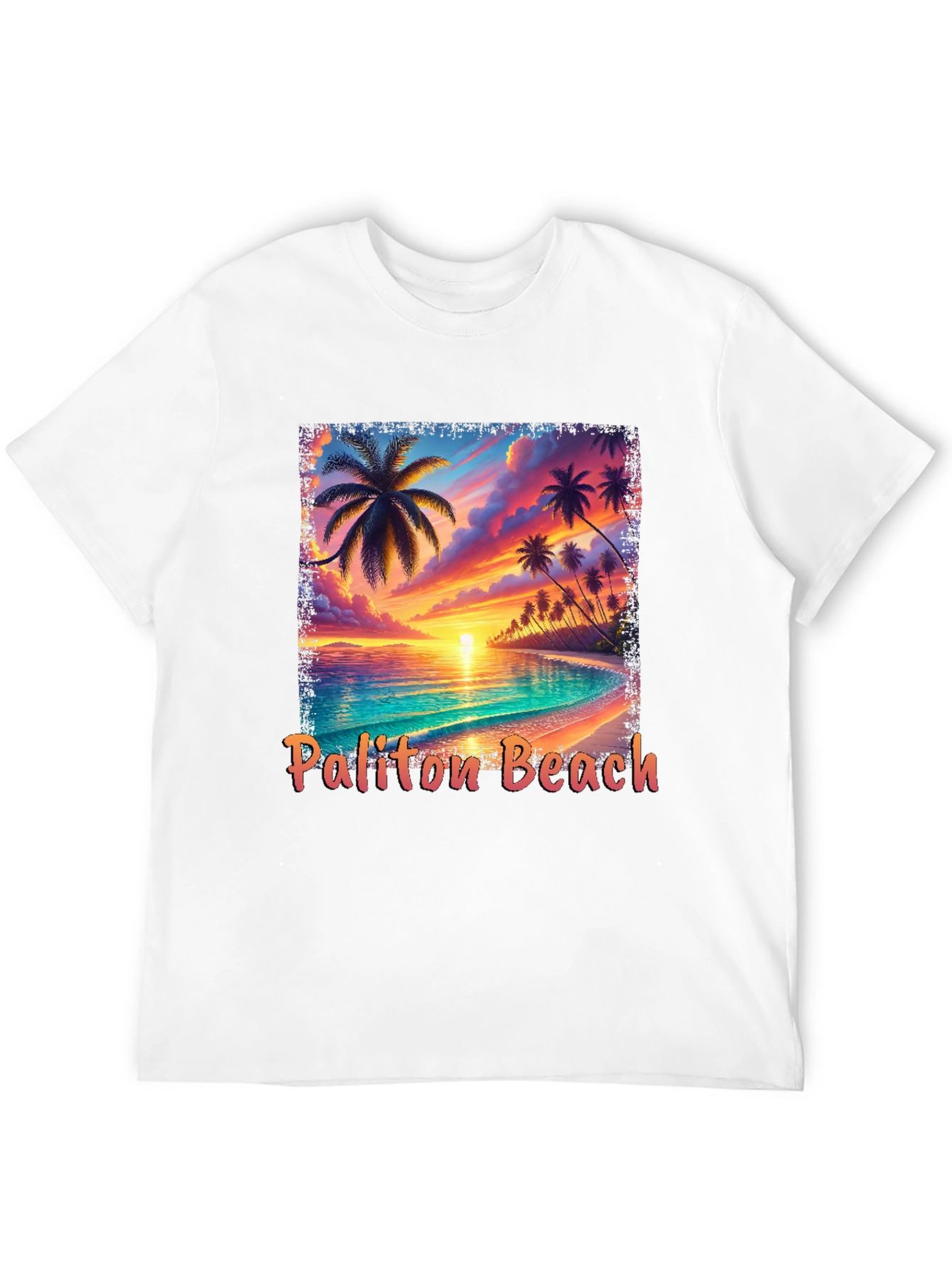 Paliton Beach Graphic Tee - Tropical Sunset Vibes