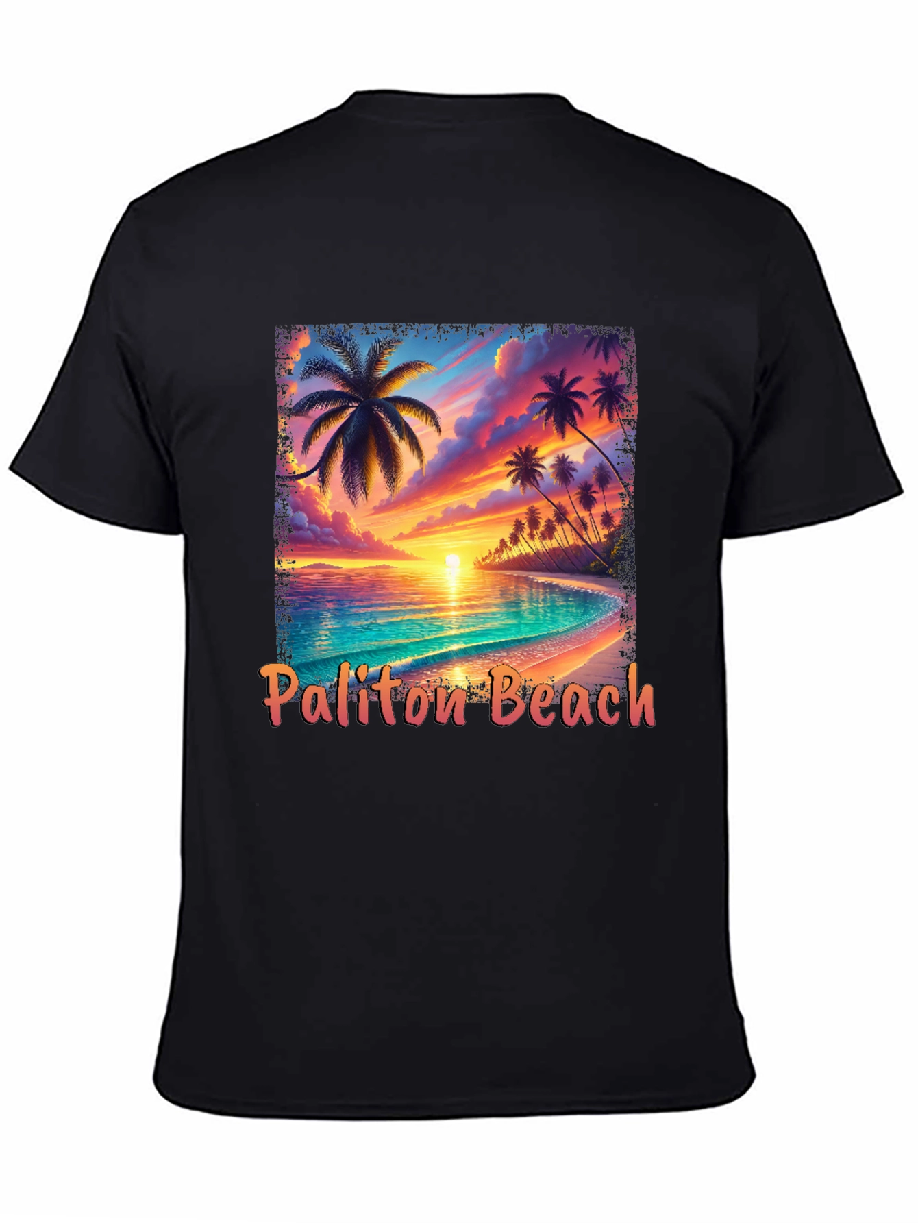 Paliton Beach Graphic Tee - Tropical Sunset Vibes