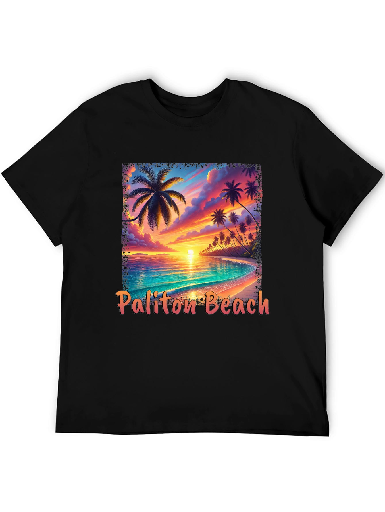 Paliton Beach Graphic Tee - Tropical Sunset Vibes