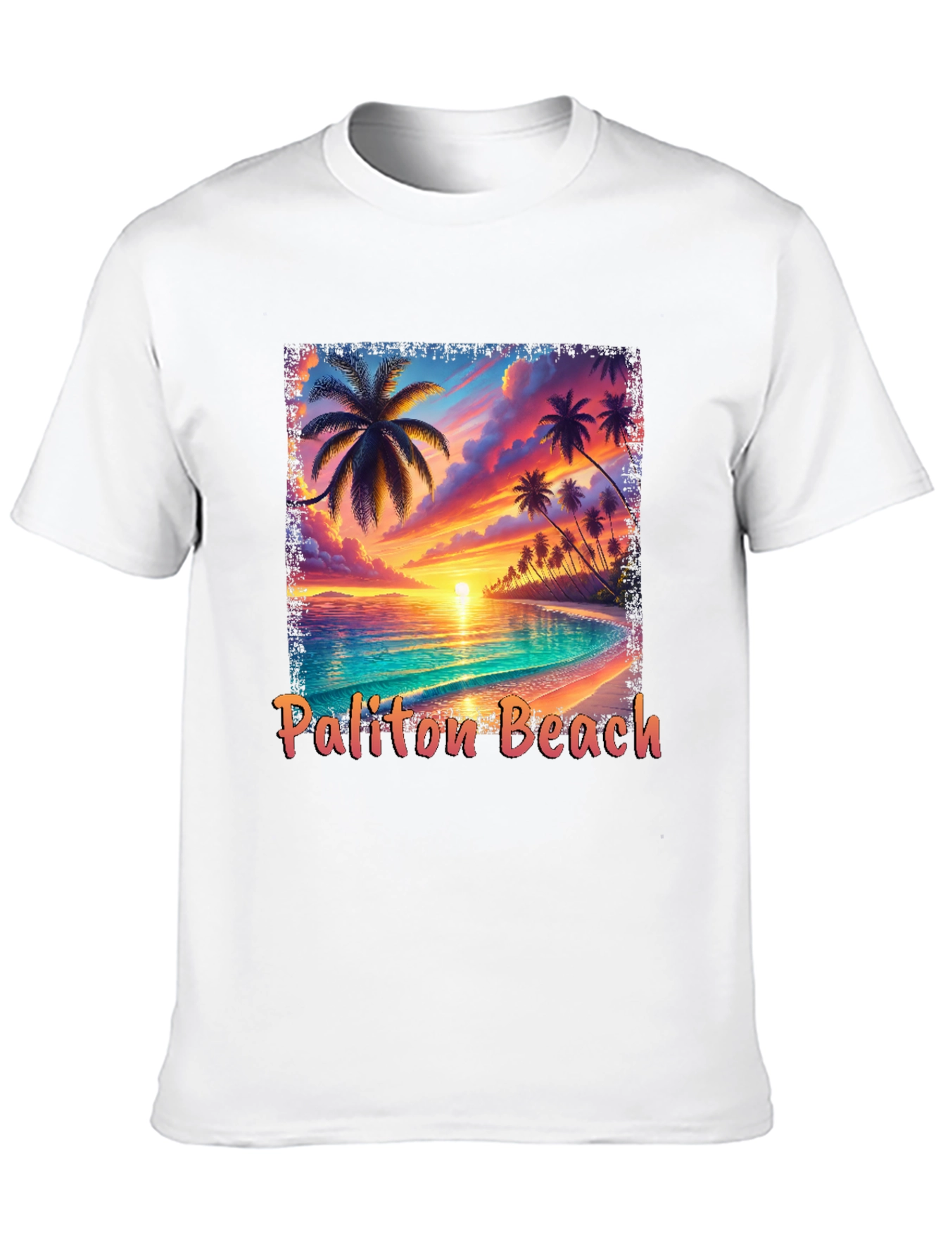 Paliton Beach Graphic Tee - Tropical Sunset Vibes