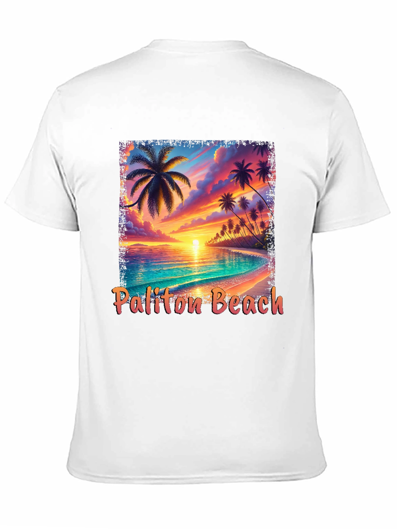 Paliton Beach Graphic Tee - Tropical Sunset Vibes