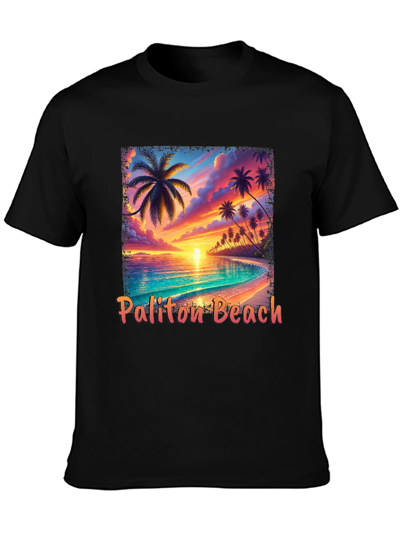 Paliton Beach Graphic Tee - Tropical Sunset Vibes