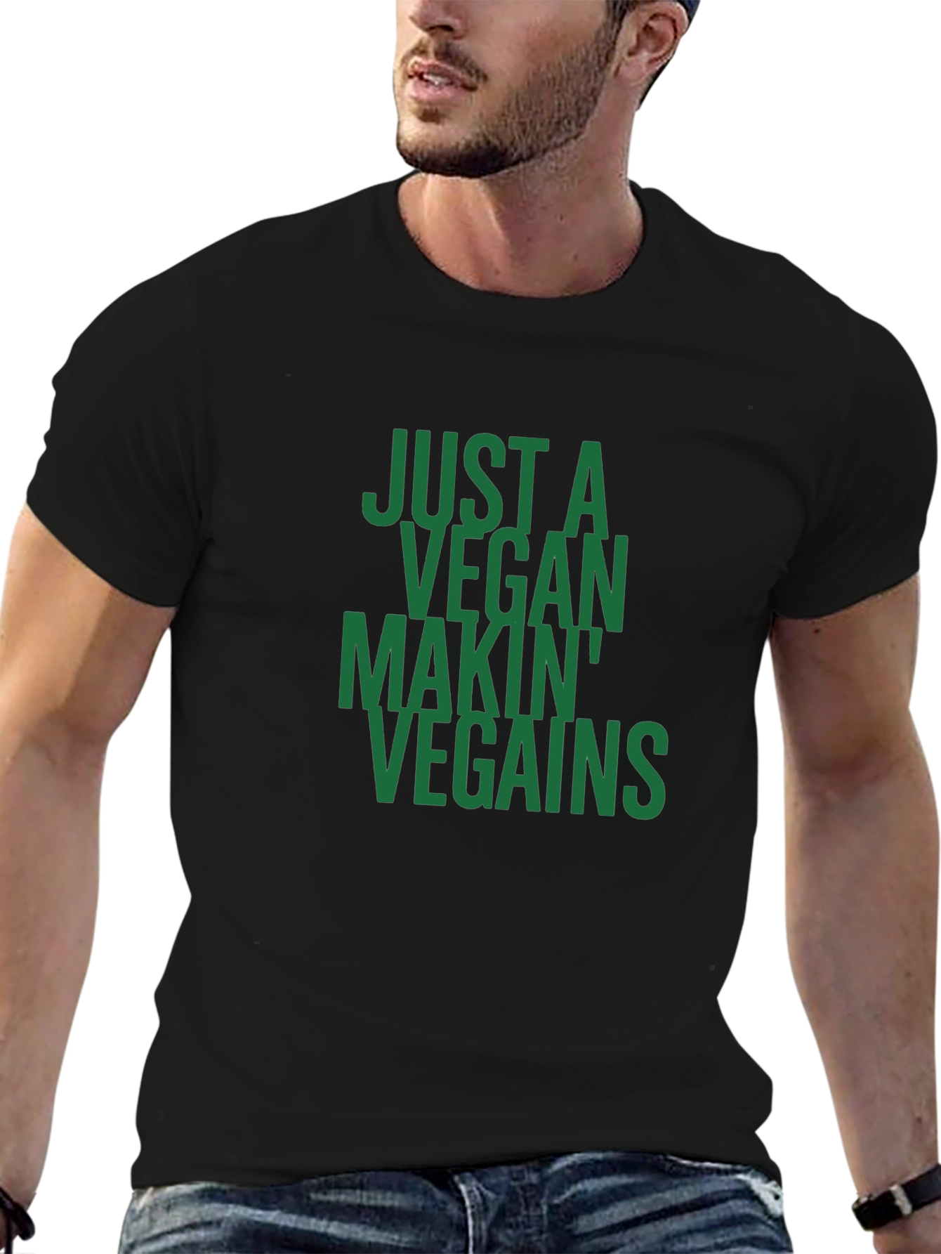 Vegan Gains T-Shirt - Just a Vegan Makin Vegains