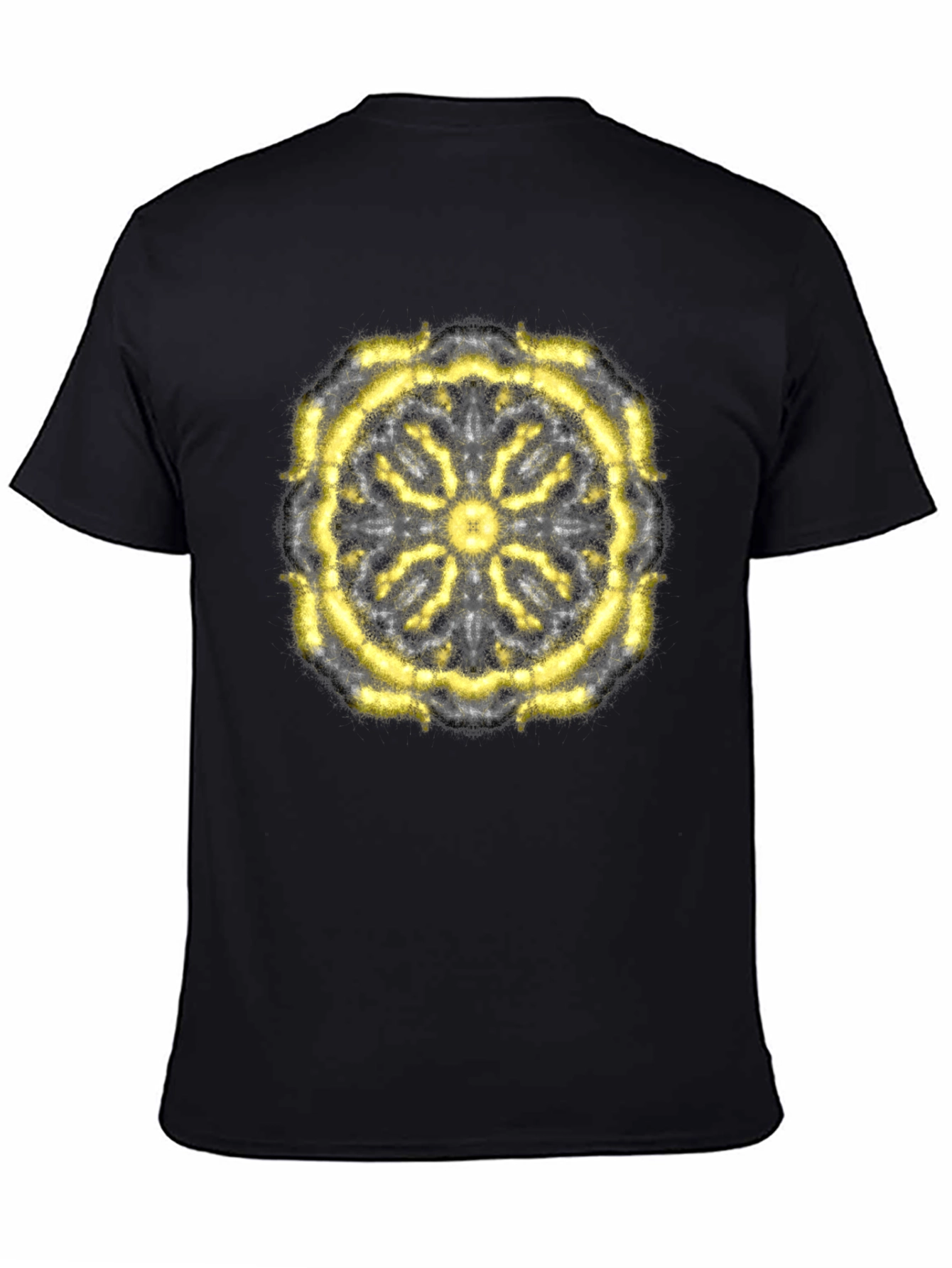 Abstract Mandala Graphic T-Shirt - Black