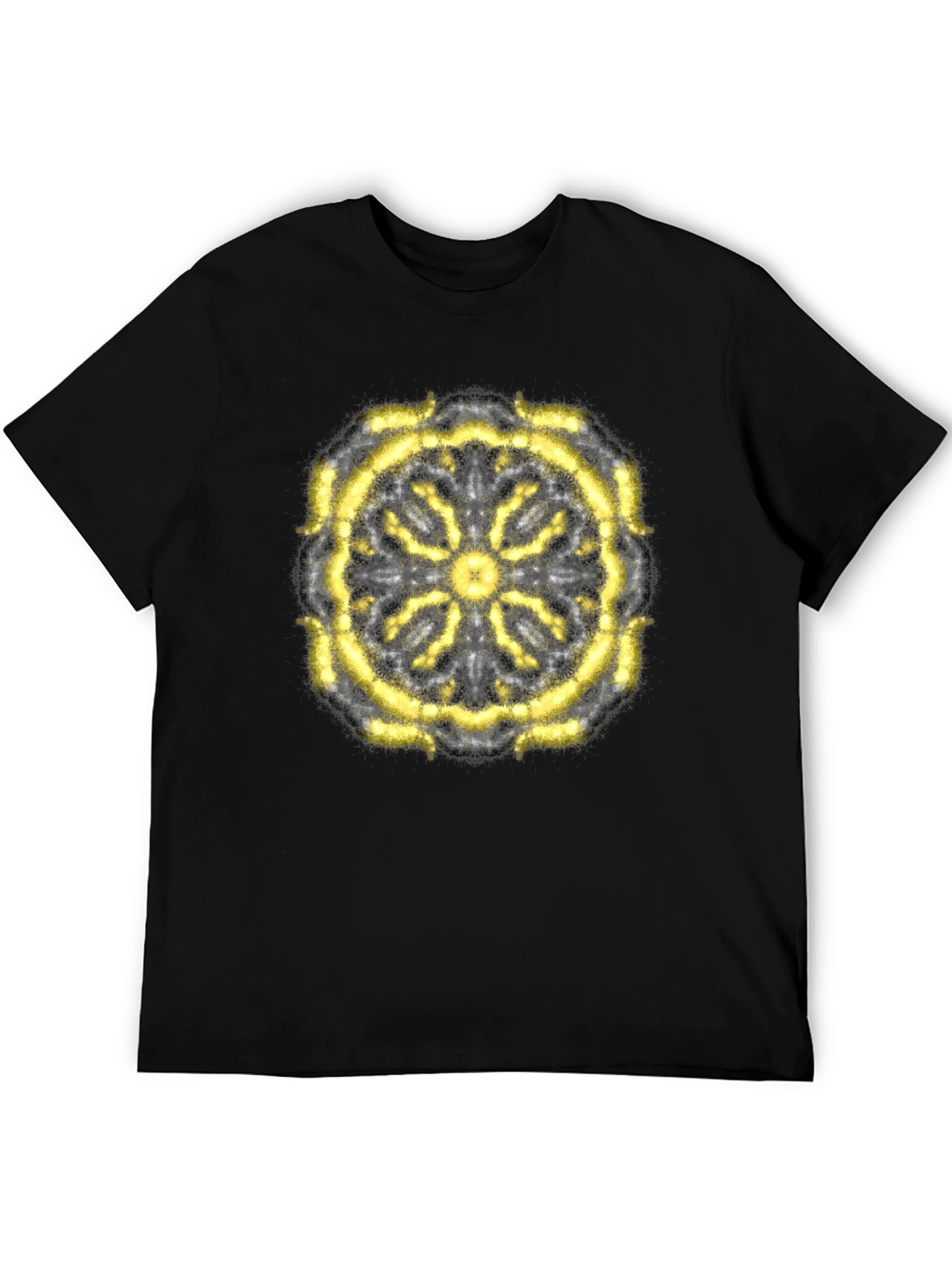 Abstract Mandala Graphic T-Shirt - Black