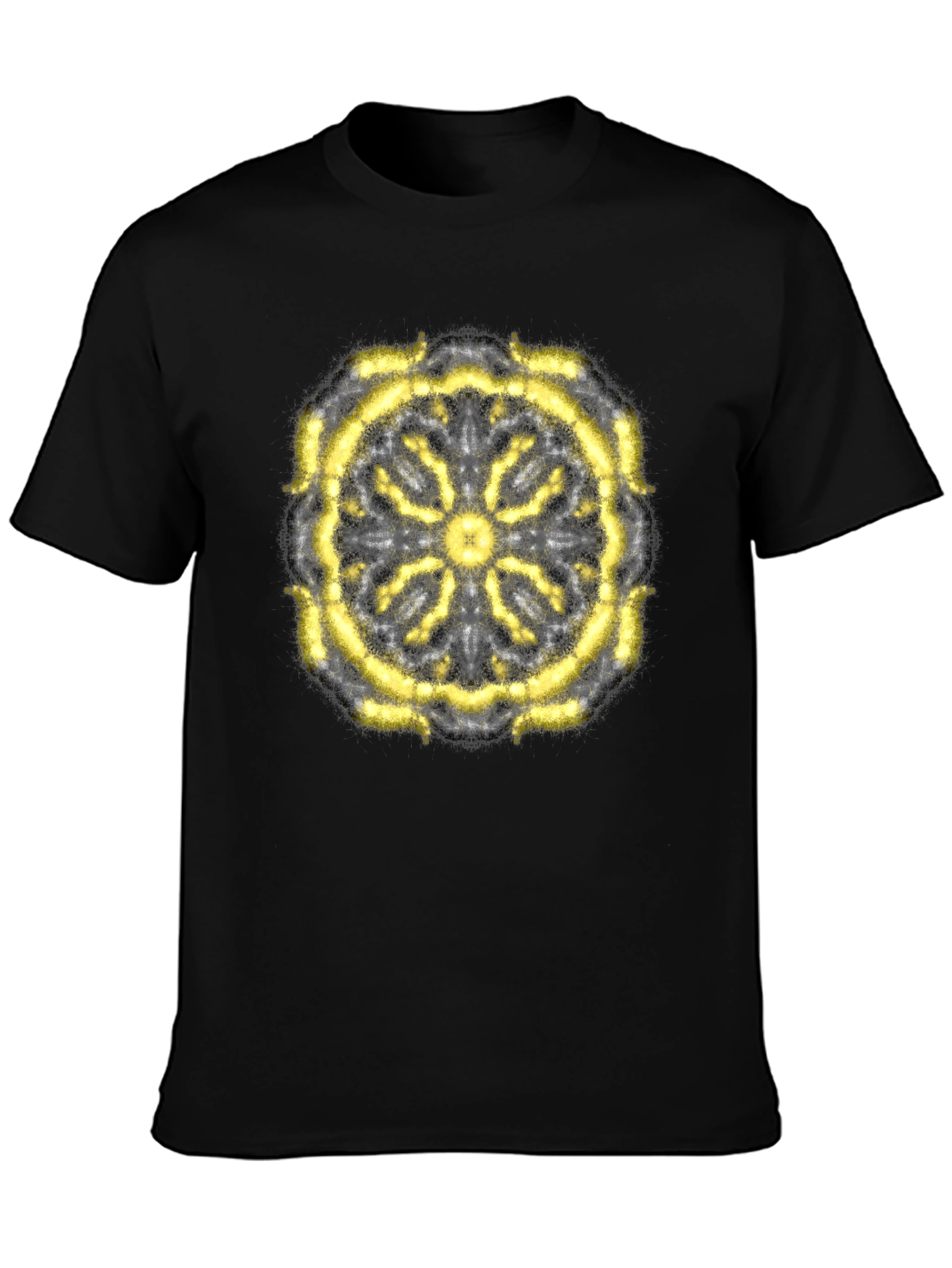 Abstract Mandala Graphic T-Shirt - Black