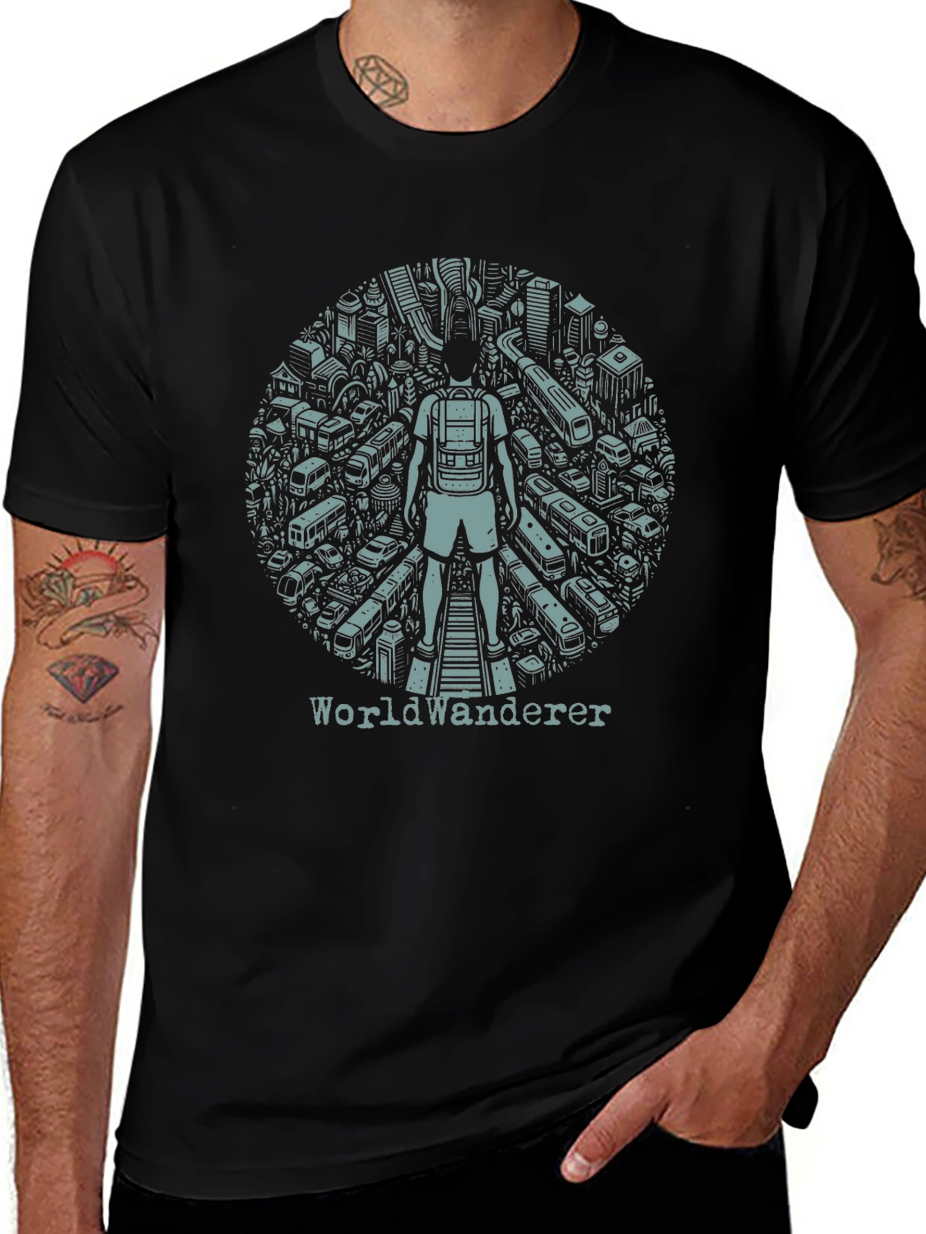 World Wanderer Graphic Tee - Urban Adventure T-Shirt