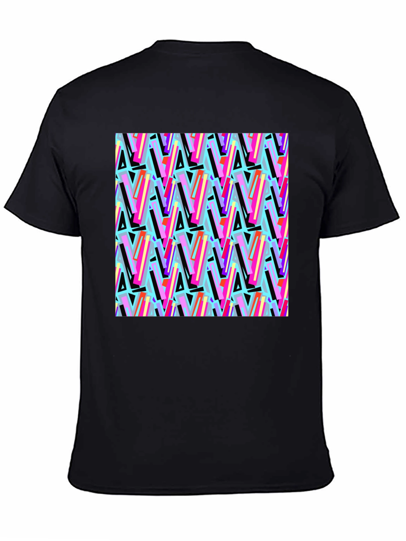 Retro Pattern Black T-Shirt