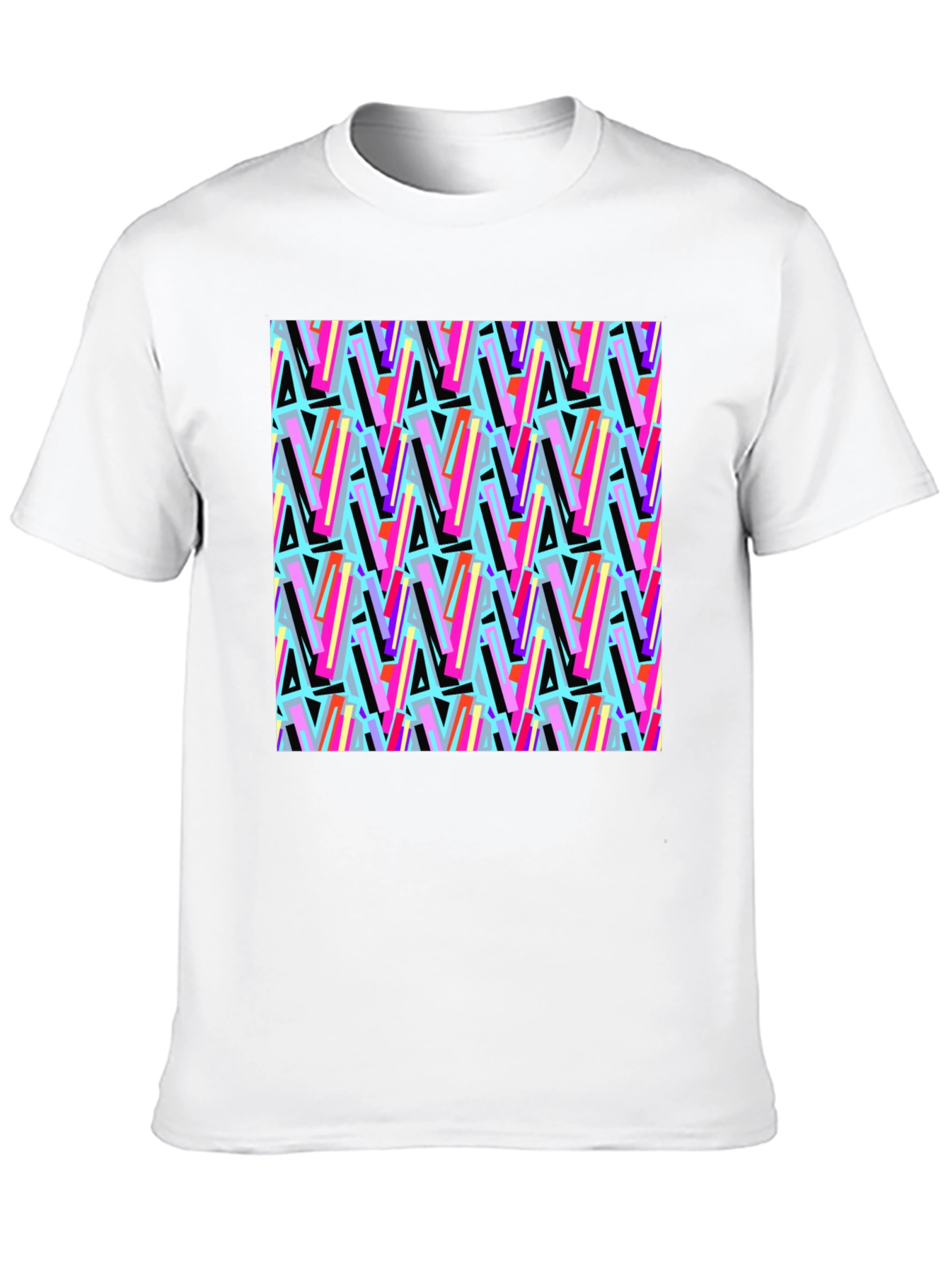 Retro Pattern Black T-Shirt
