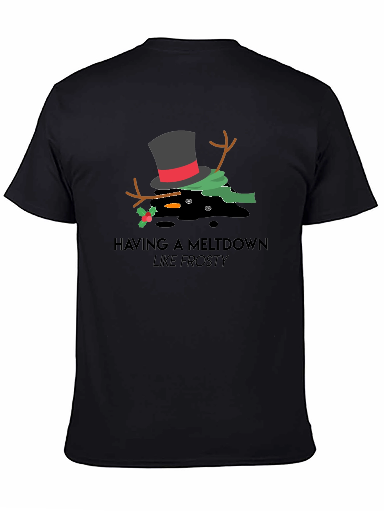 Melting Snowman Graphic Tee - Frosty Meltdown T-Shirt