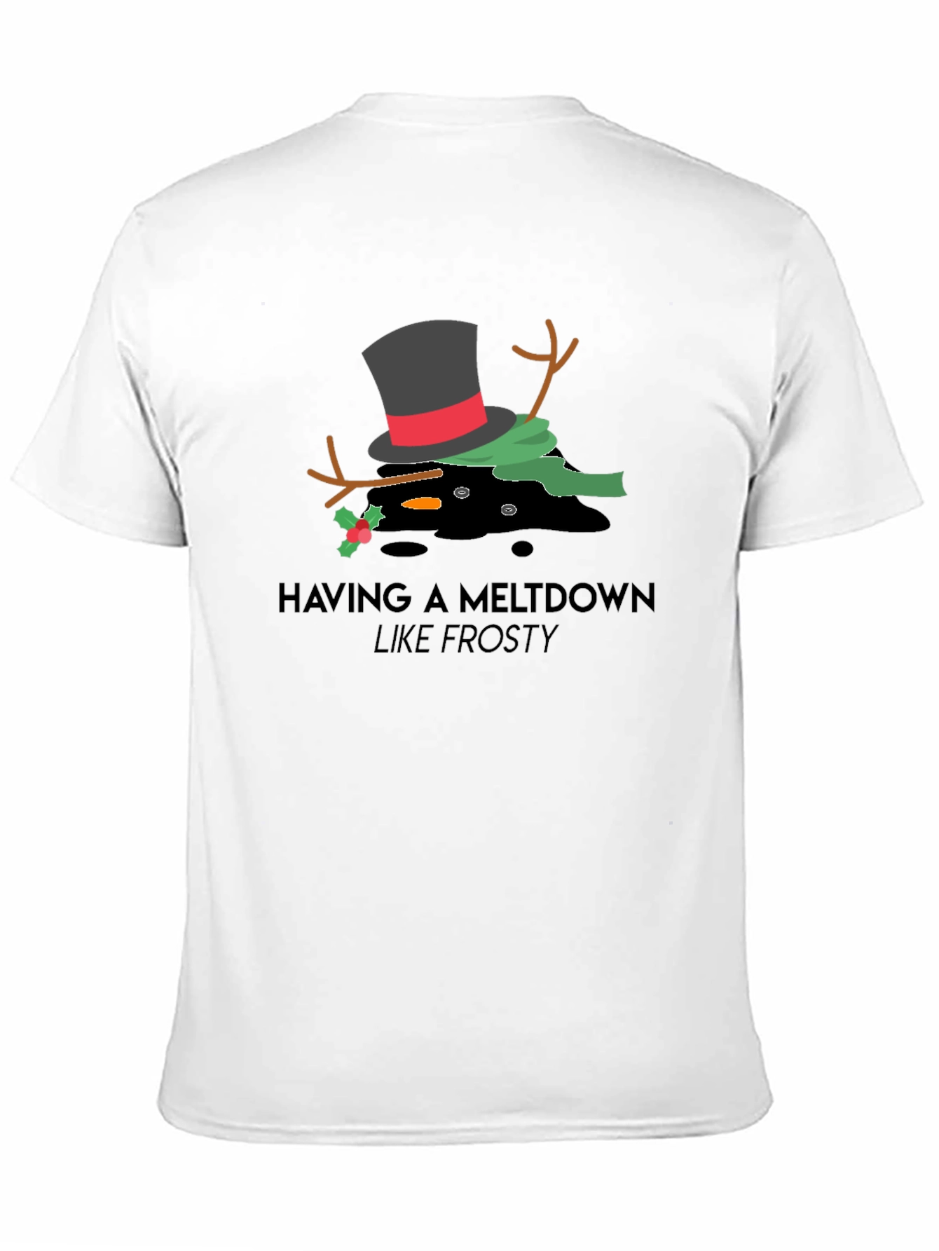 Melting Snowman Graphic Tee - Frosty Meltdown T-Shirt