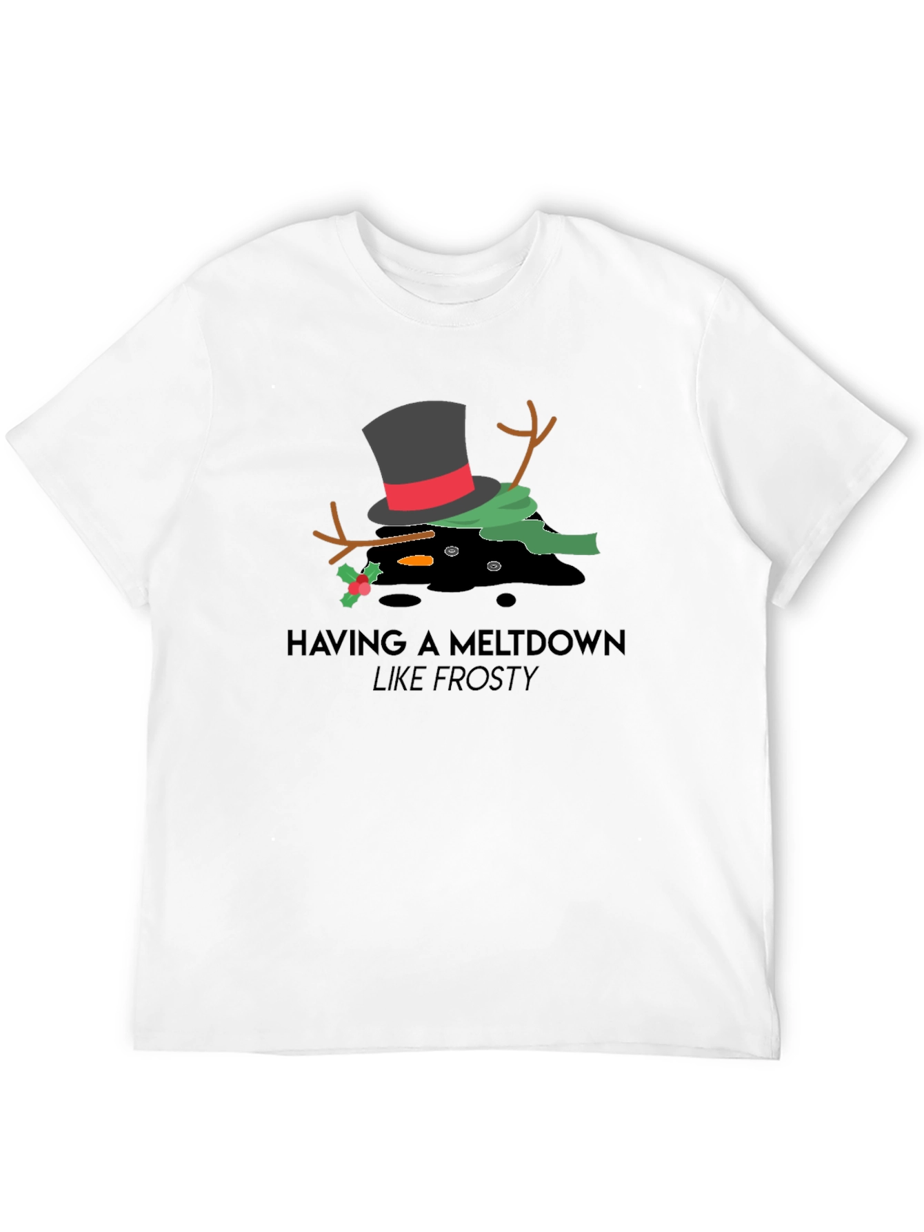 Melting Snowman Graphic Tee - Frosty Meltdown T-Shirt