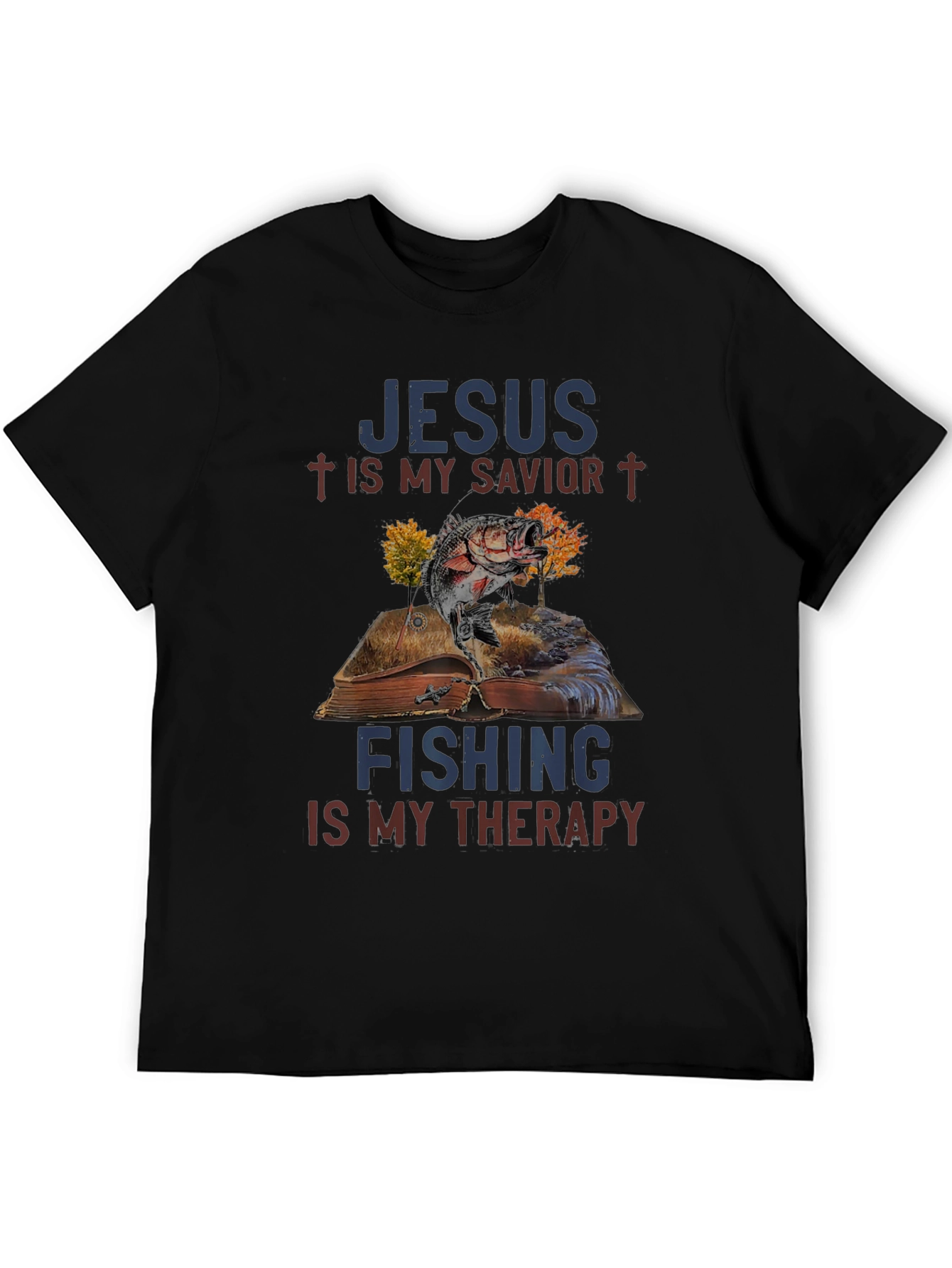 Jesus & Fishing Therapy Graphic Tee