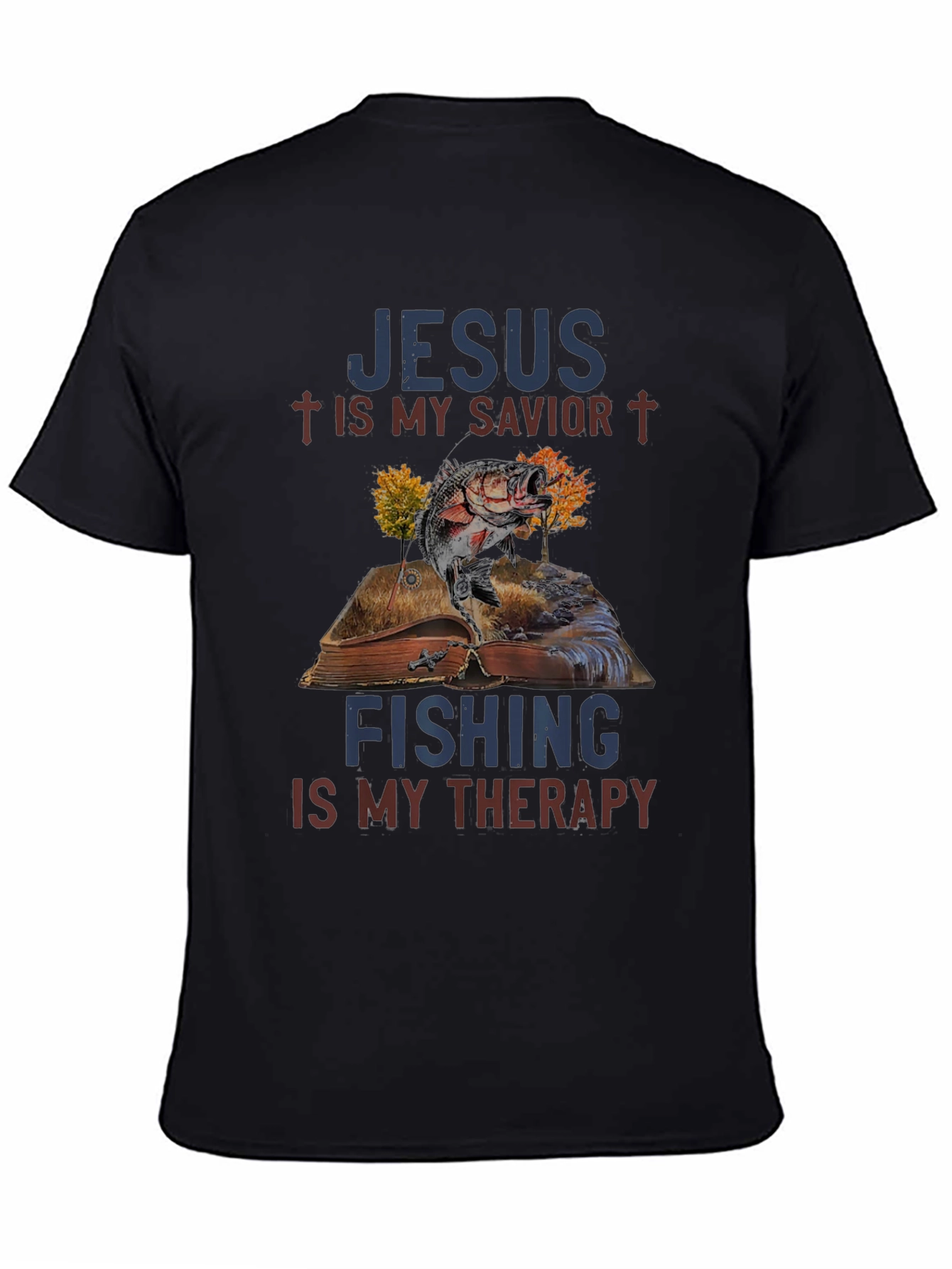 Jesus & Fishing Therapy Graphic Tee