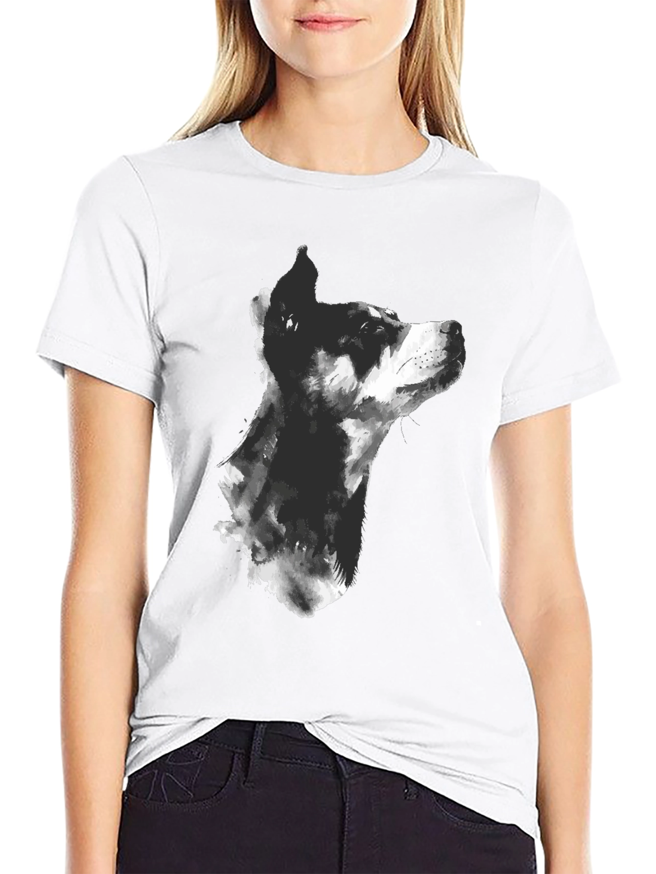 Dog Sketch Graphic T-Shirt - Mens Black Tee