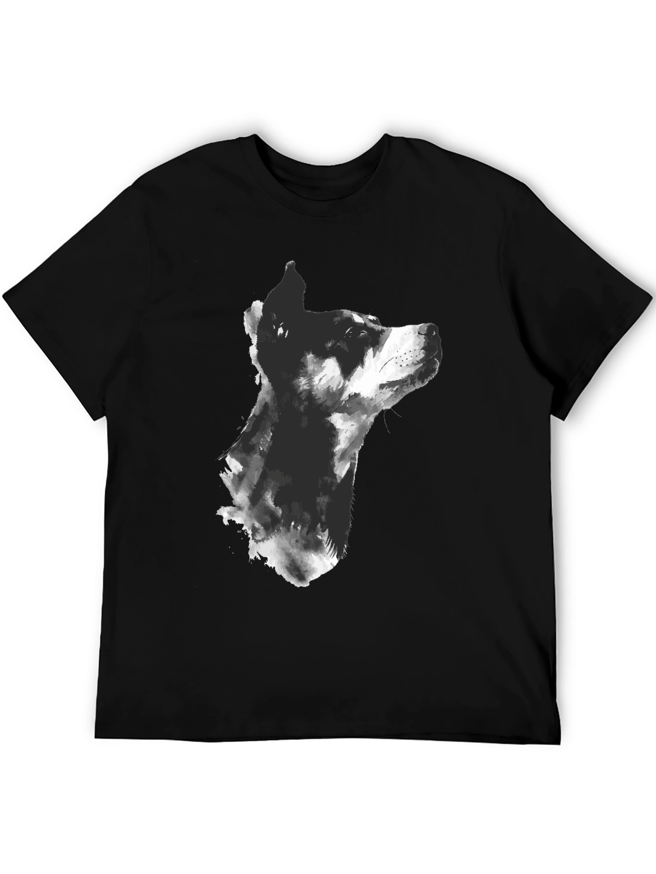 Dog Sketch Graphic T-Shirt - Mens Black Tee