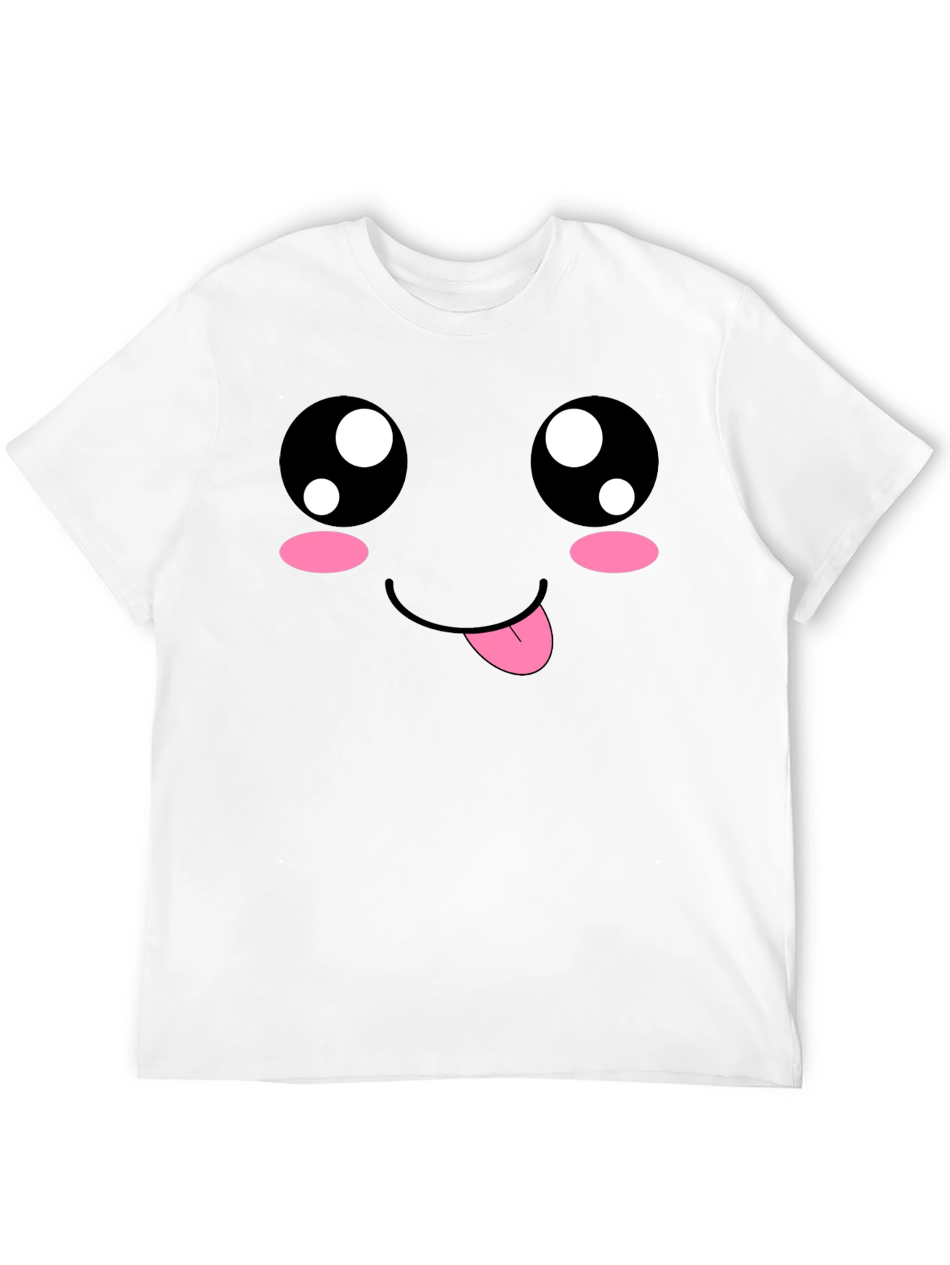 Kawaii Face Black T-Shirt - Cute Anime Style Tee