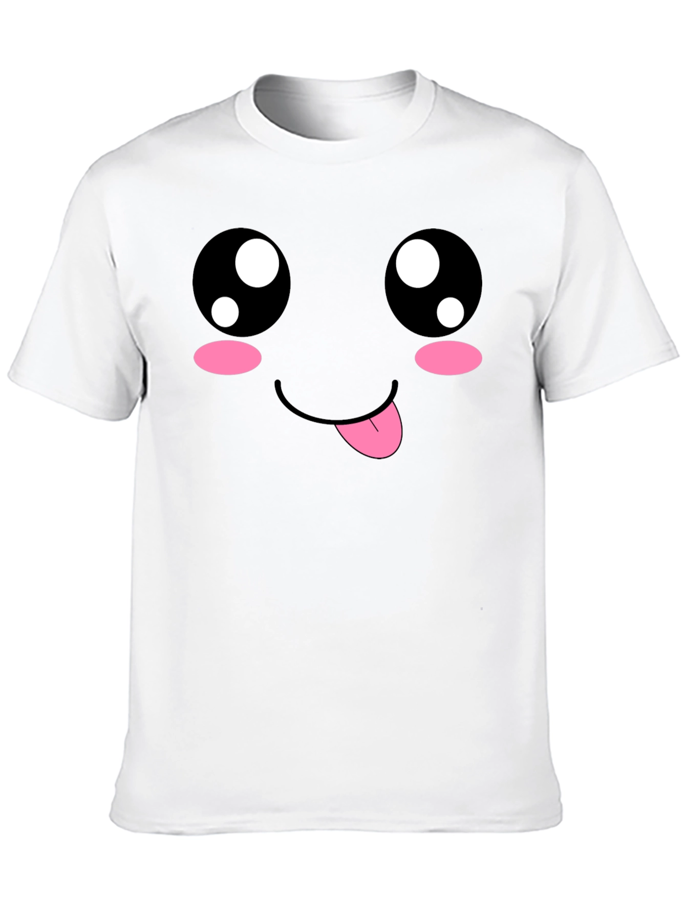 Kawaii Face Black T-Shirt - Cute Anime Style Tee