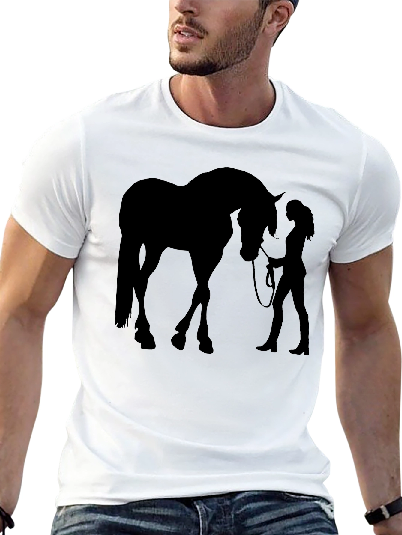 Horse & Woman Silhouette Graphic T-Shirt